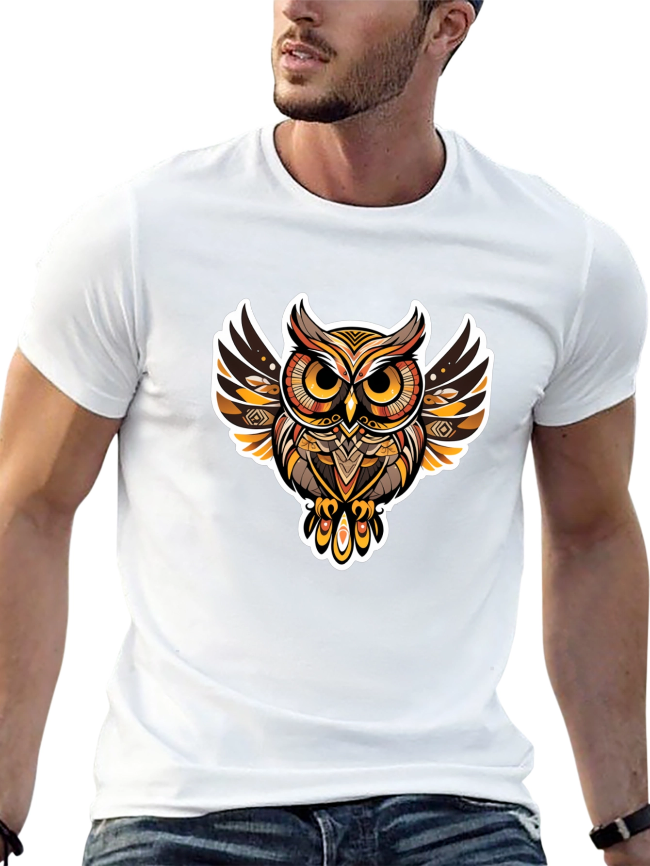 Owl Graphic Black T-Shirt