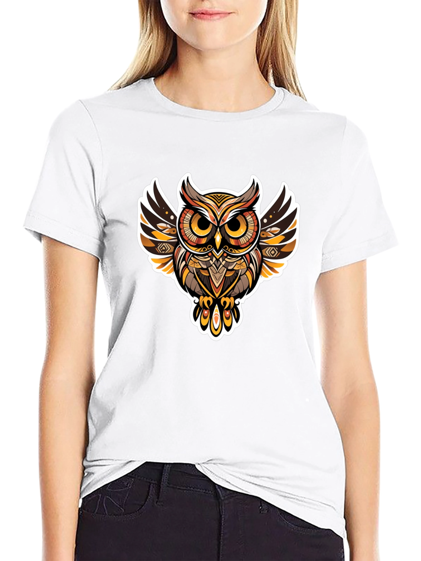 Owl Graphic Black T-Shirt