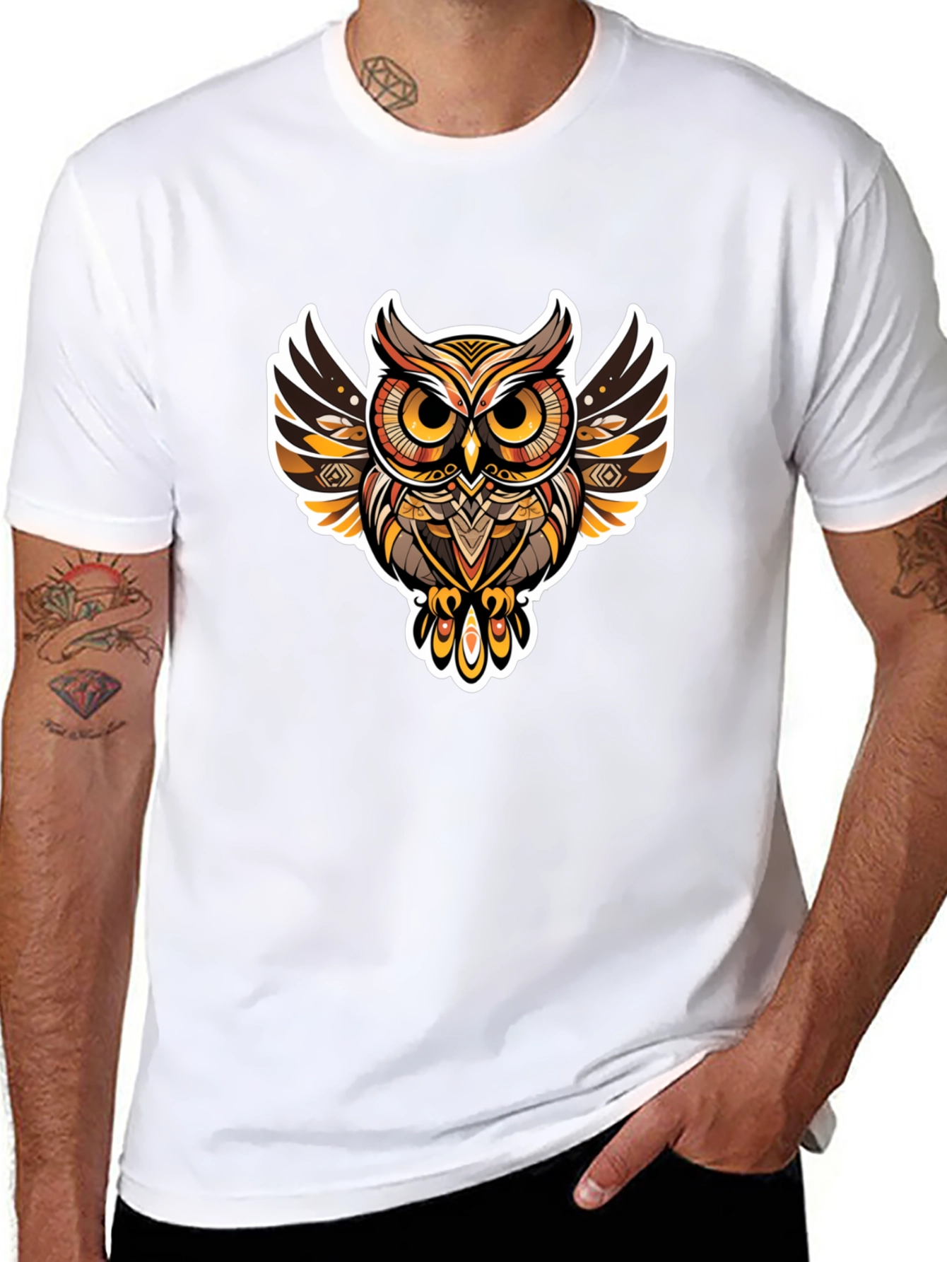 Owl Graphic Black T-Shirt