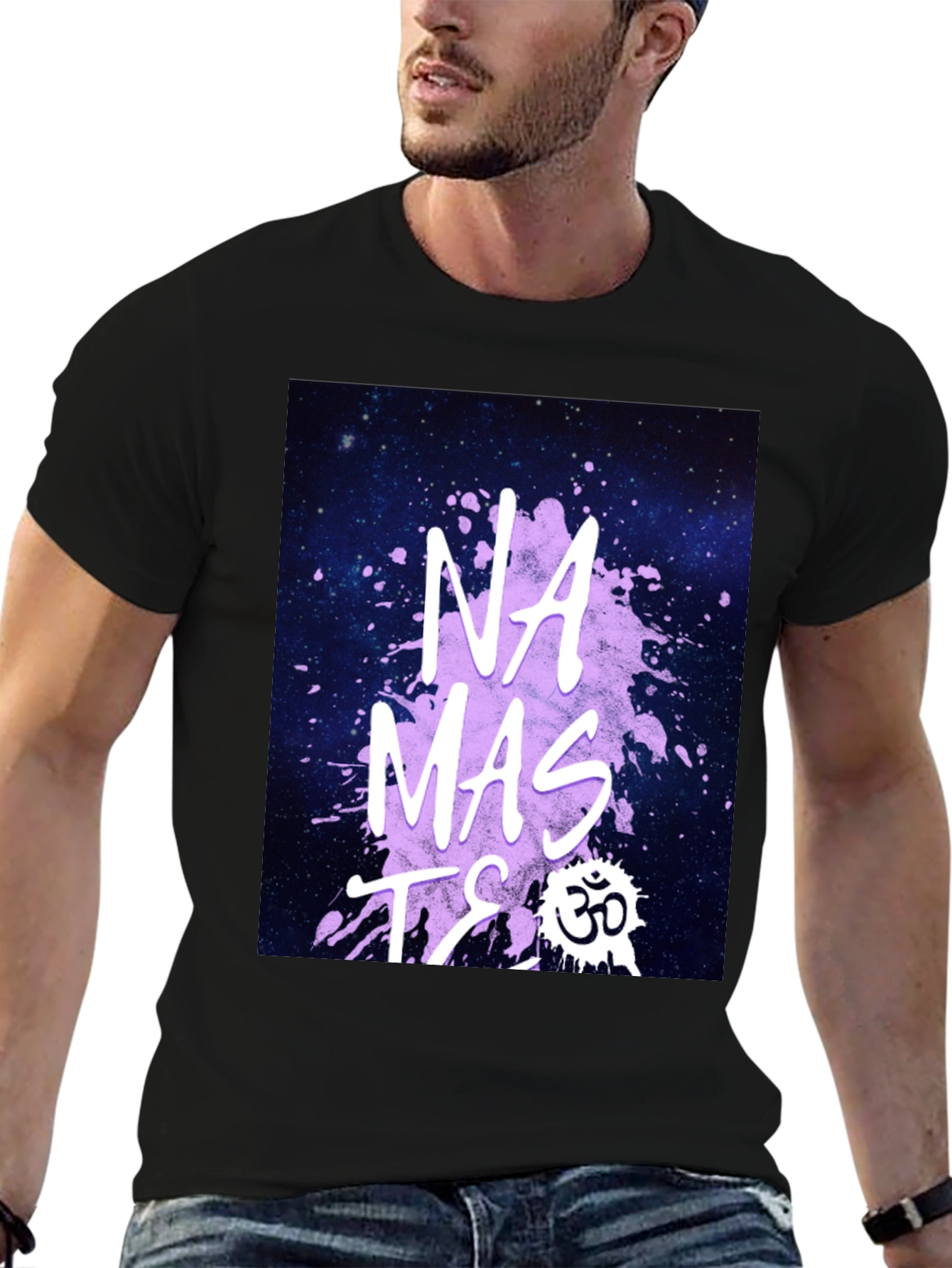 Namaste Galaxy Print T-Shirt