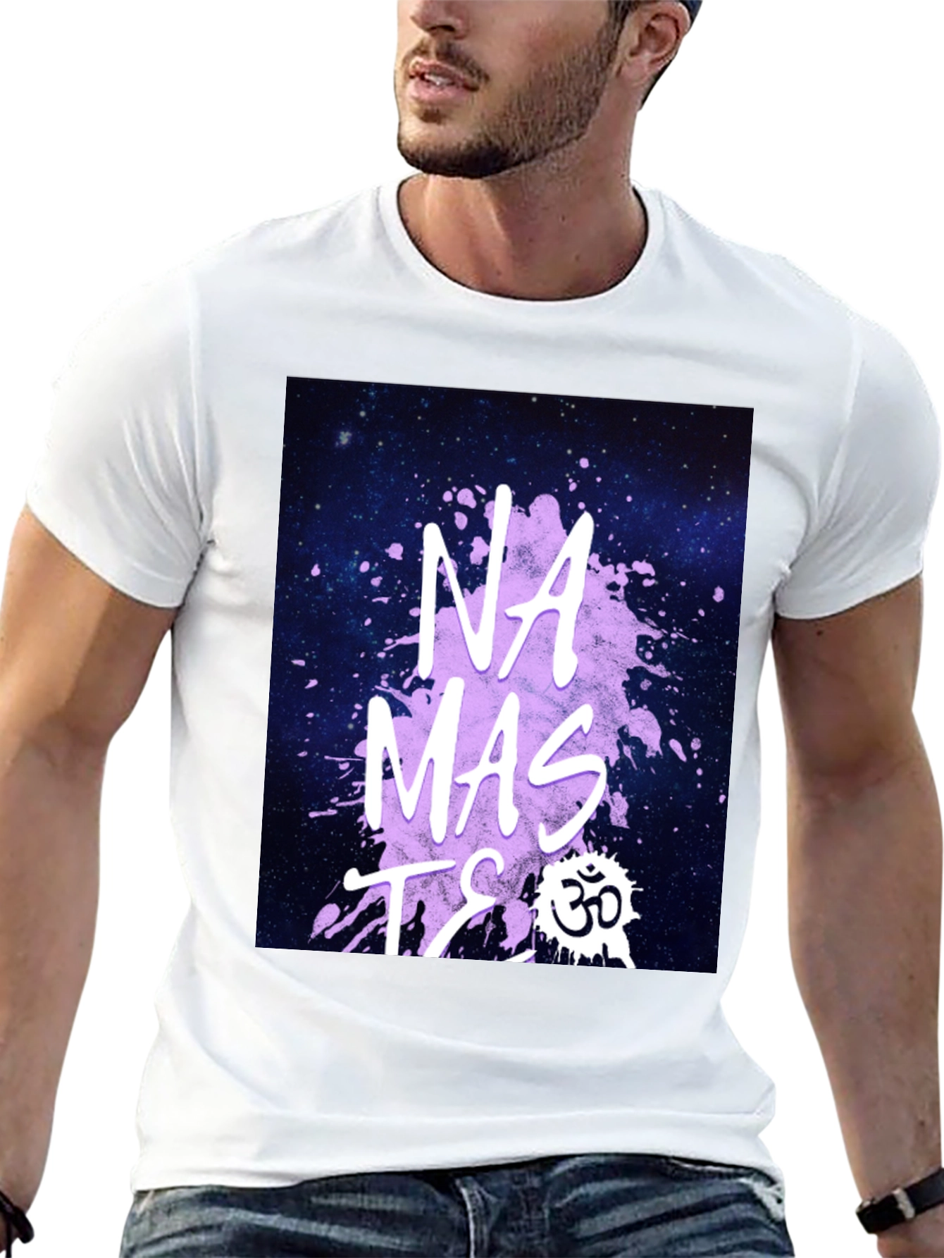 Namaste Galaxy Print T-Shirt