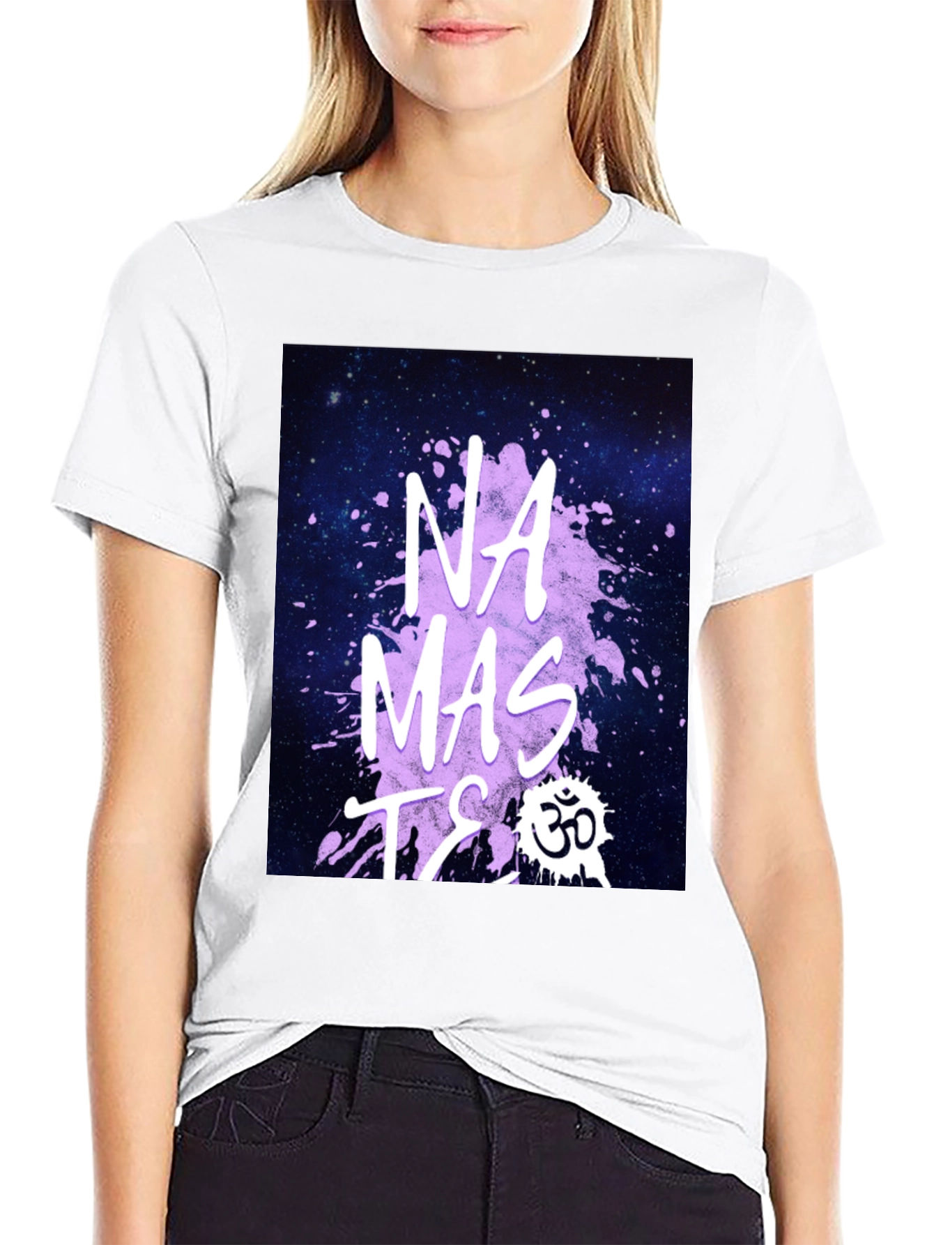 Namaste Galaxy Print T-Shirt