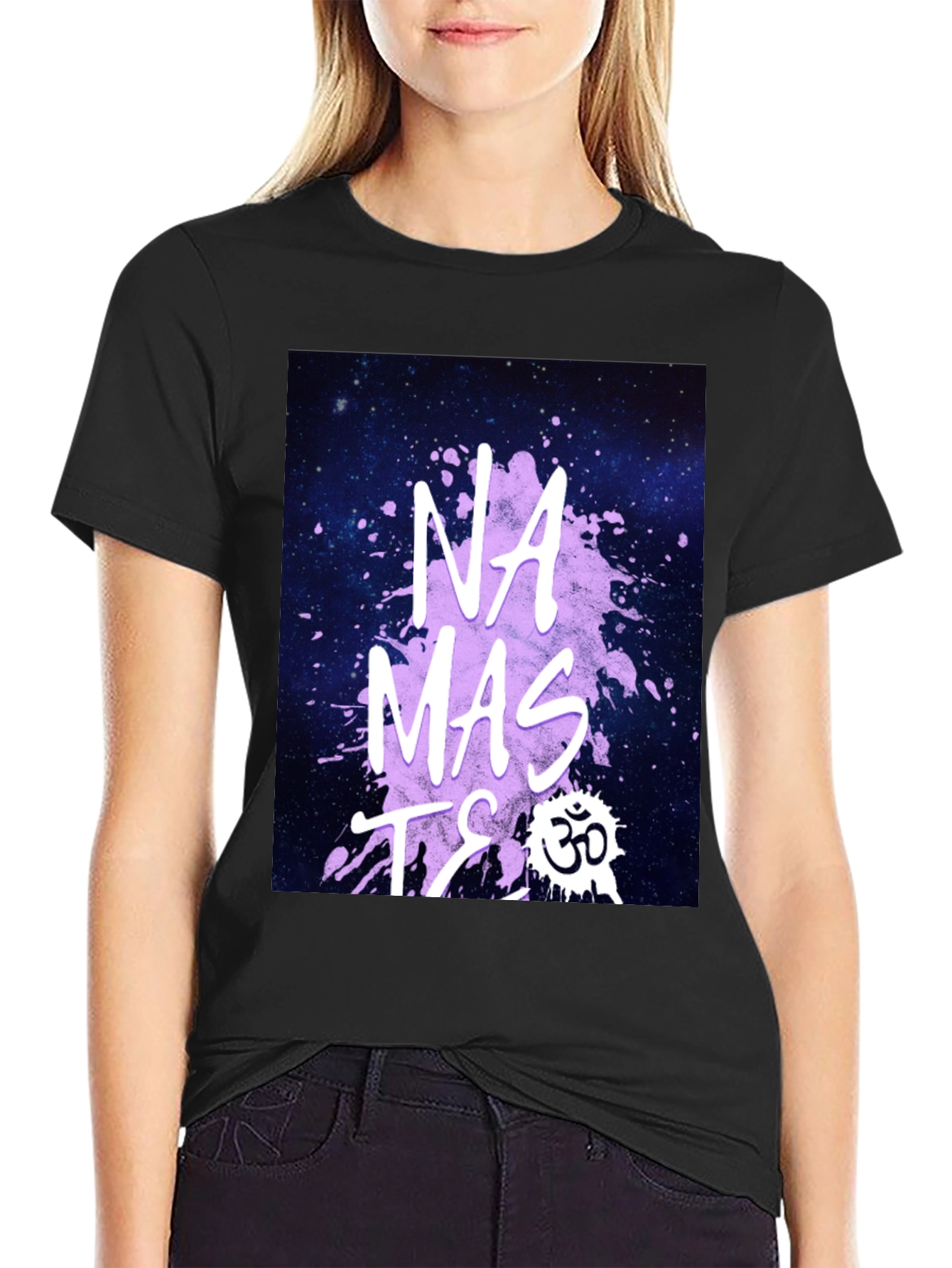 Namaste Galaxy Print T-Shirt