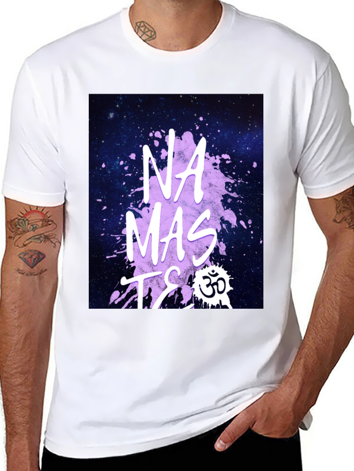 Namaste Galaxy Print T-Shirt