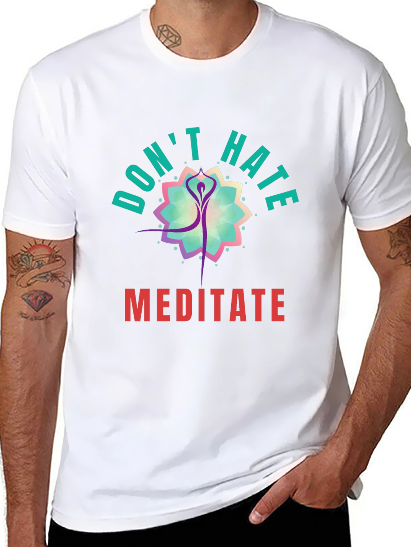 Dont Hate Meditate Black Graphic Tee