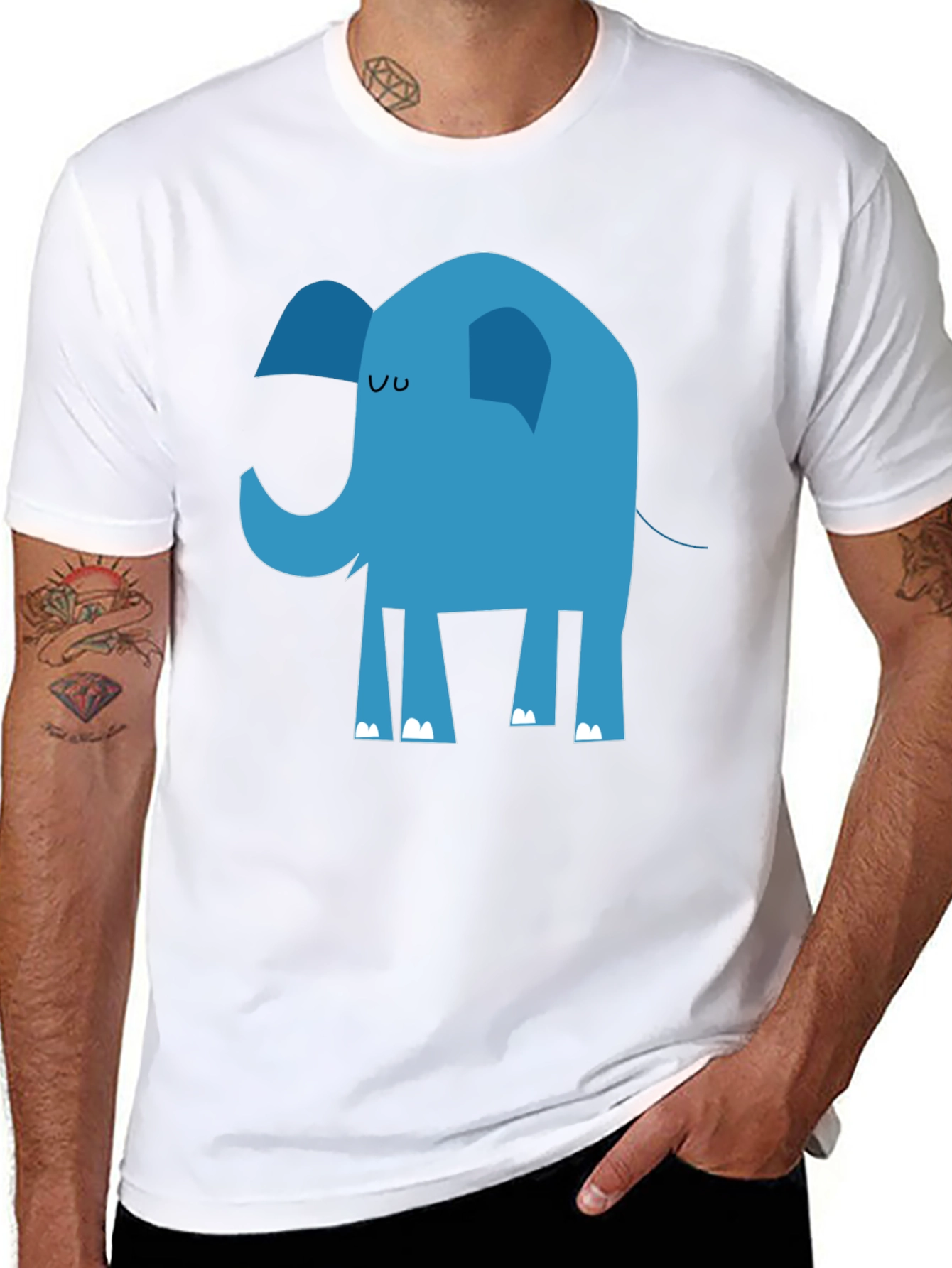Blue Elephant Graphic Tee - Unisex Cotton T-Shirt