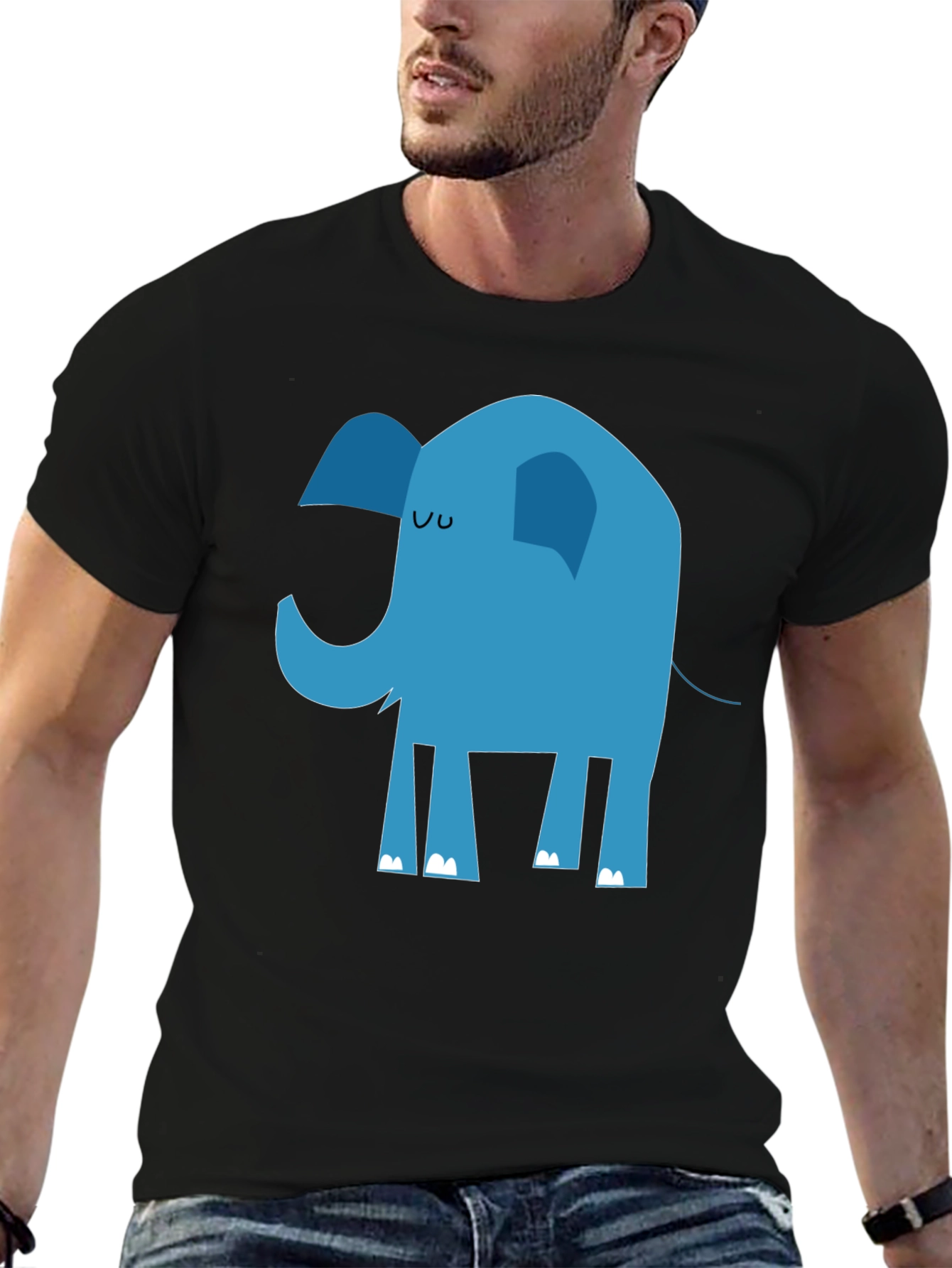 Blue Elephant Graphic Tee - Unisex Cotton T-Shirt
