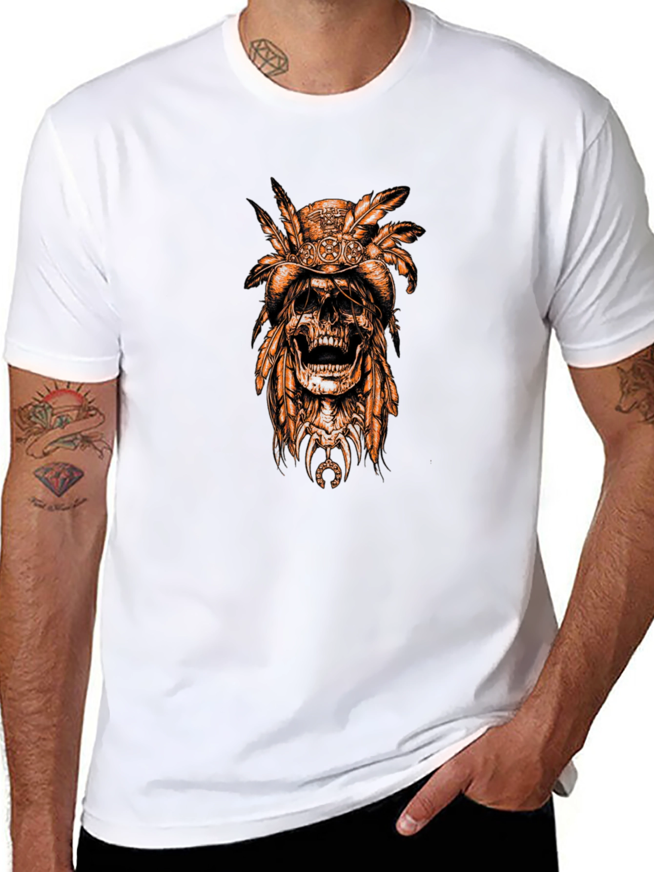 Skull Chief Tee - Black Graphic T-Shirt