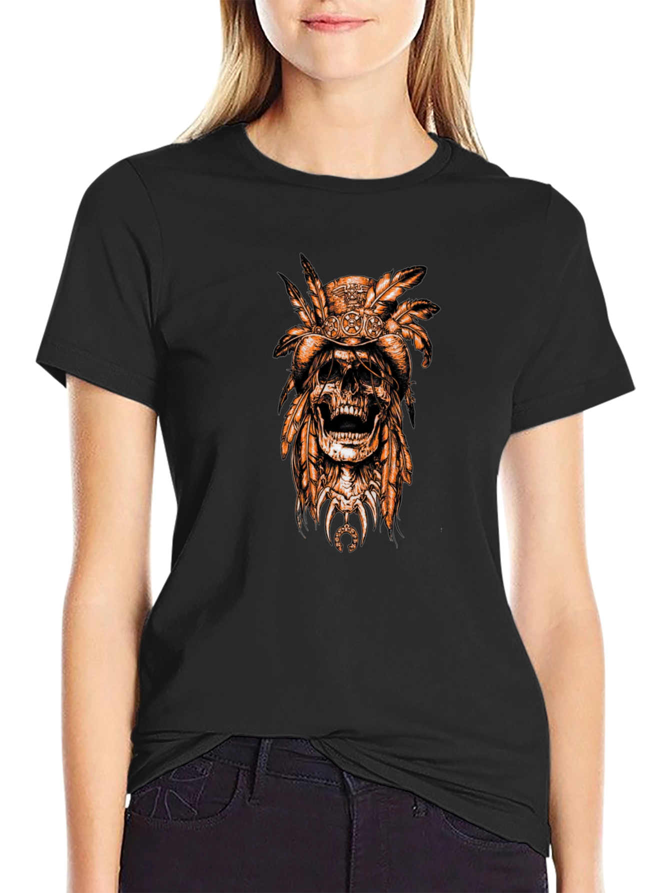 Skull Chief Tee - Black Graphic T-Shirt