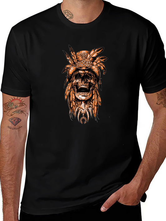 Skull Chief Tee - Black Graphic T-Shirt