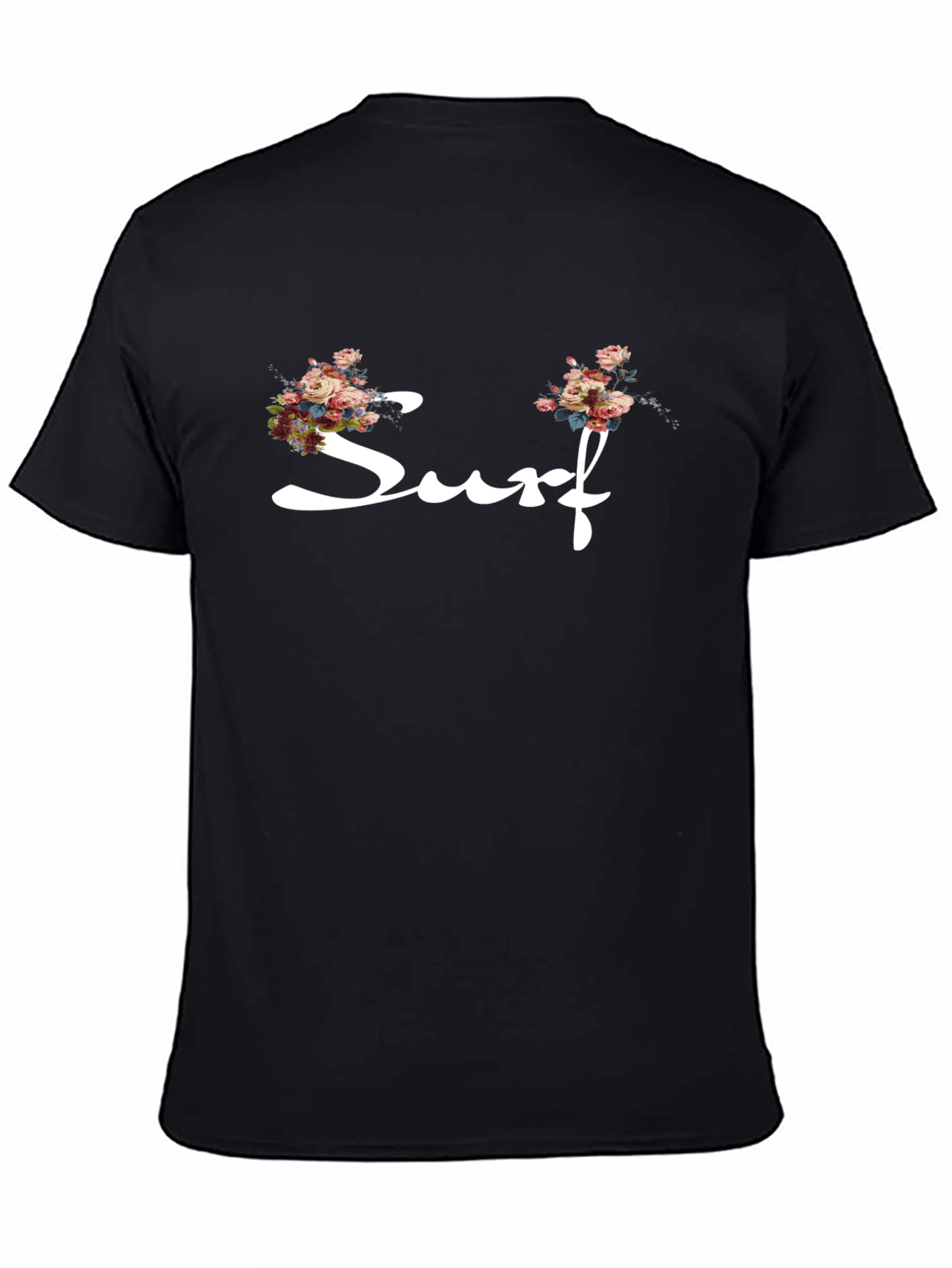 Floral Surf Graphic Tee - Black Cotton