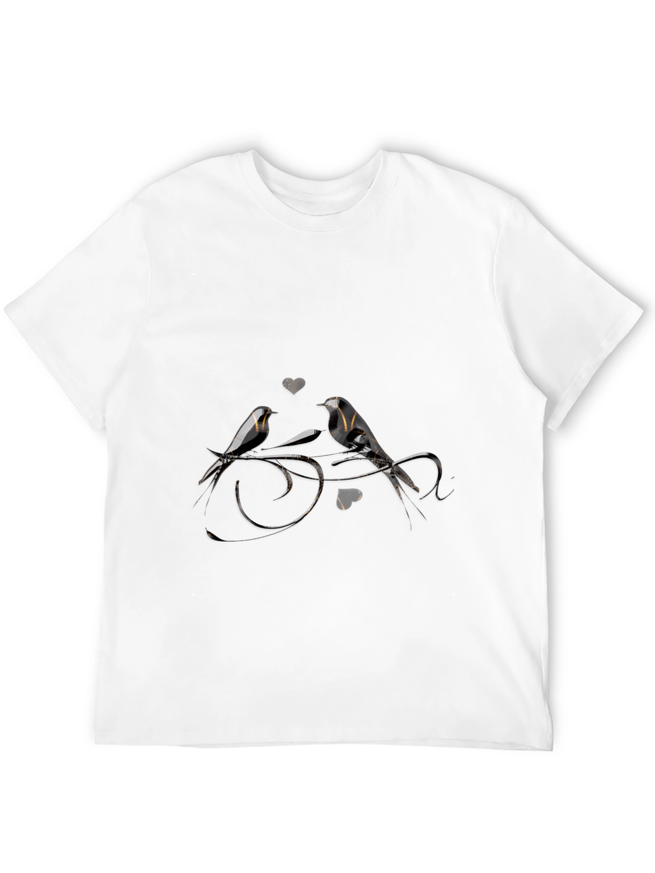 Birds in Love Black T-Shirt