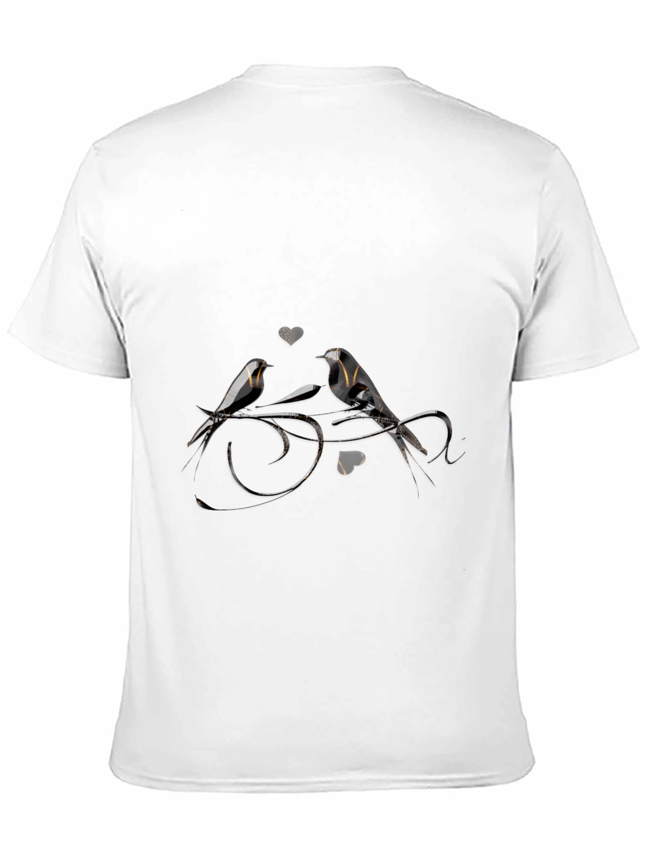 Birds in Love Black T-Shirt