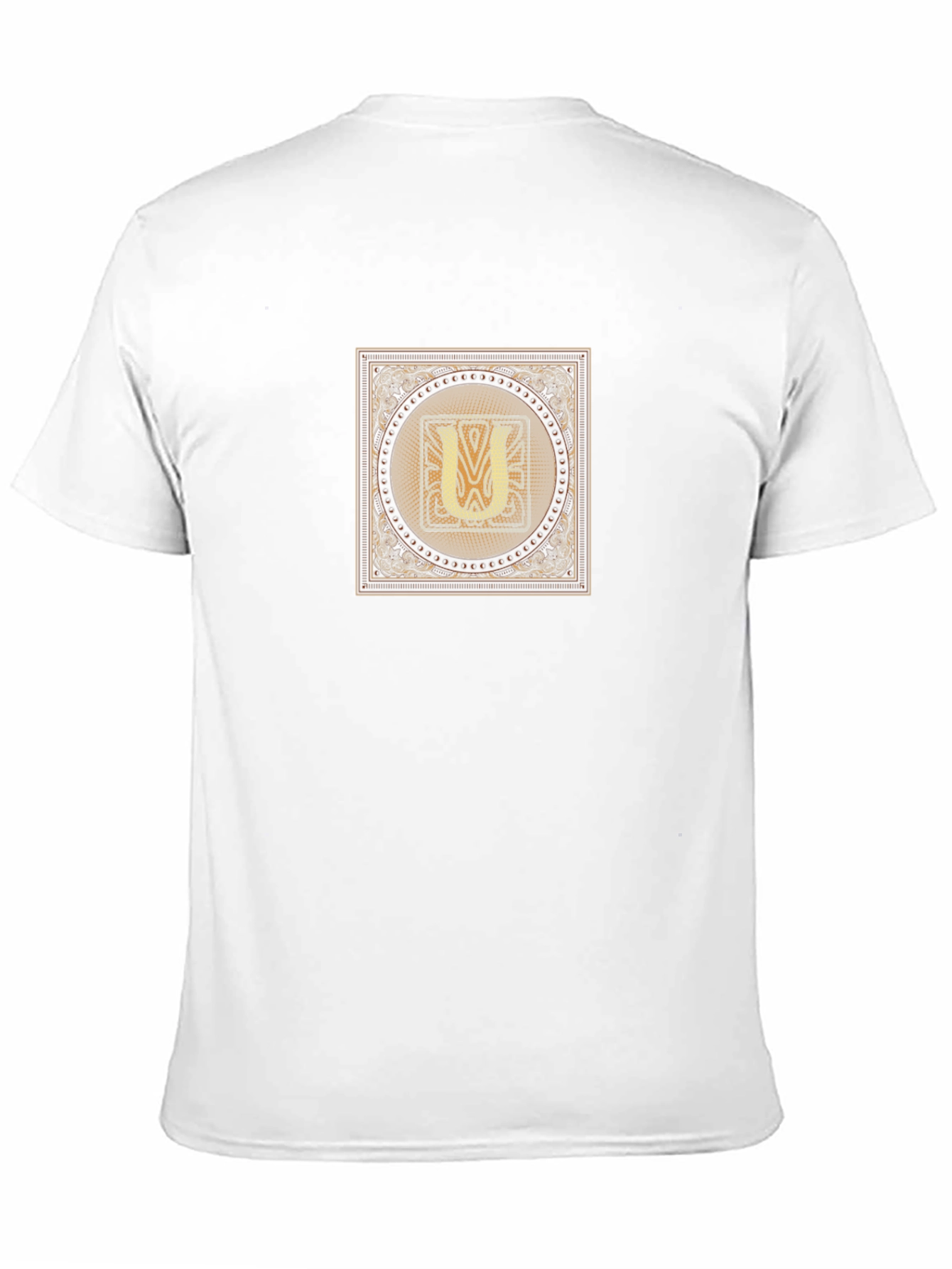 Black T-Shirt with Letter U Design