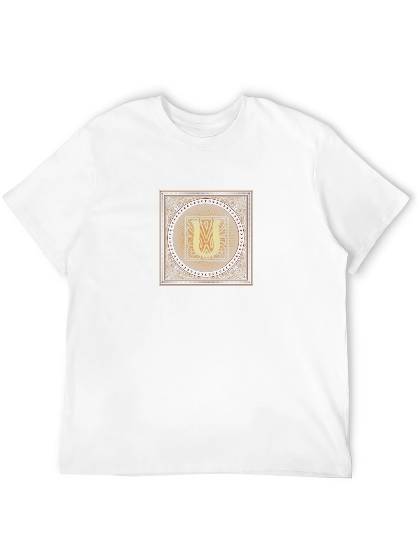 Black T-Shirt with Letter U Design