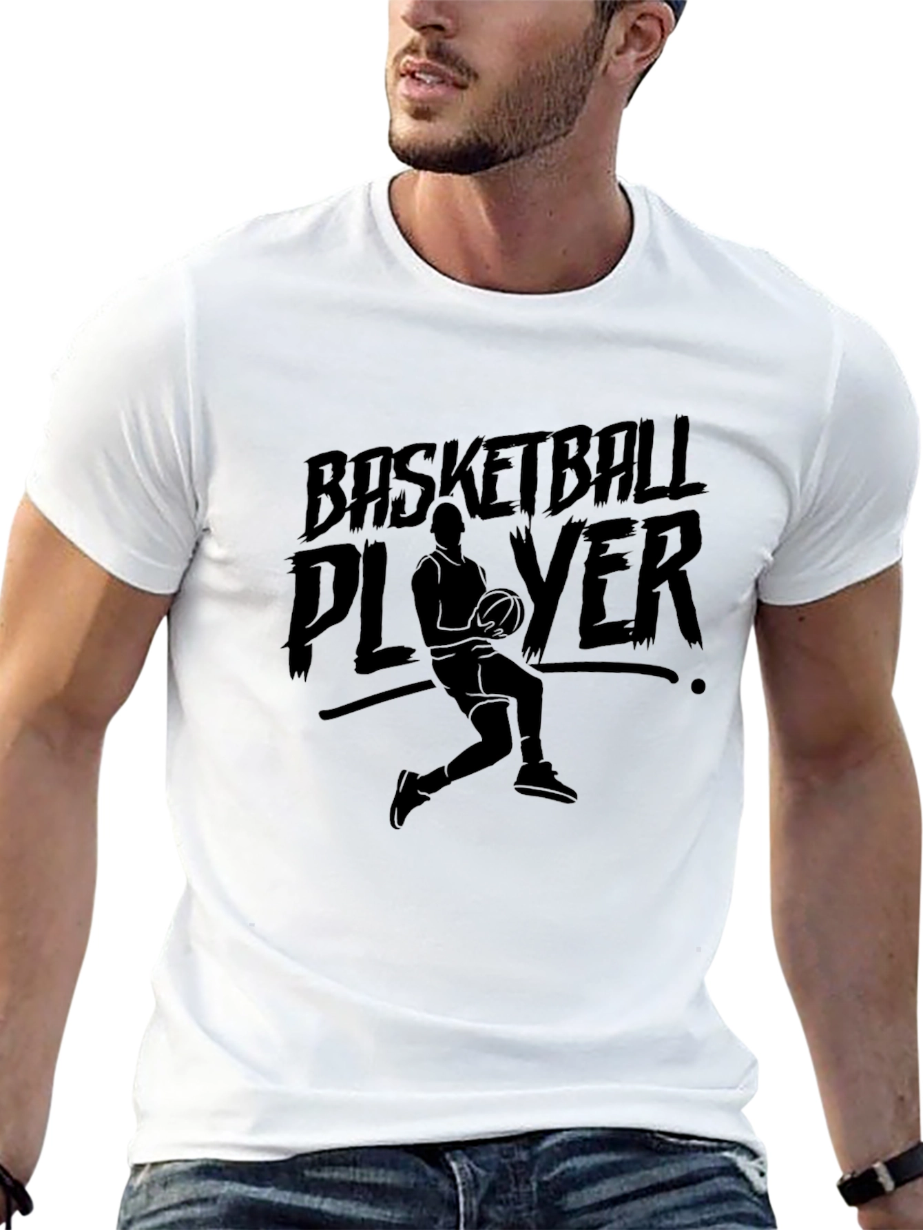 Basketball Player Graphic T-Shirt - Black