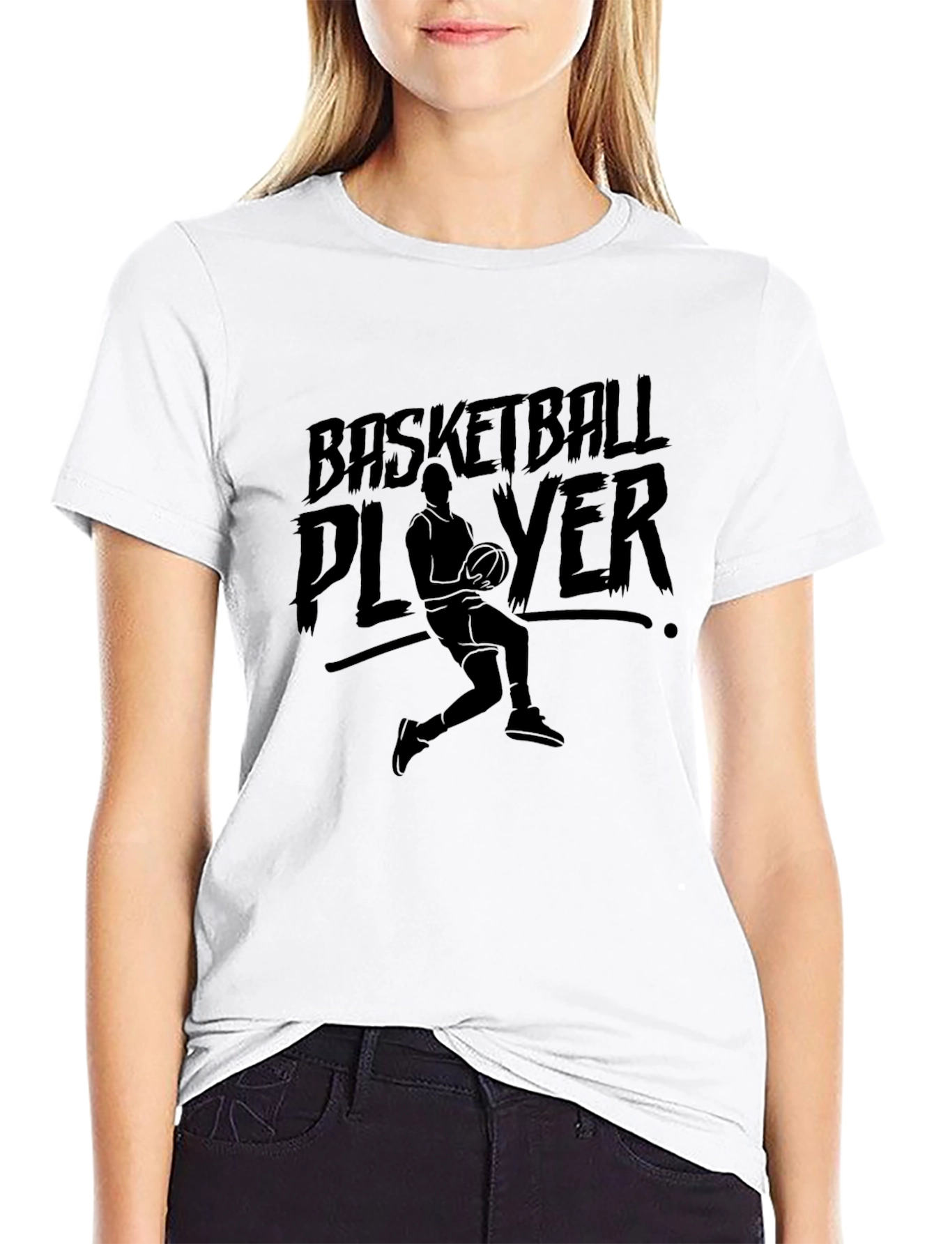 Basketball Player Graphic T-Shirt - Black