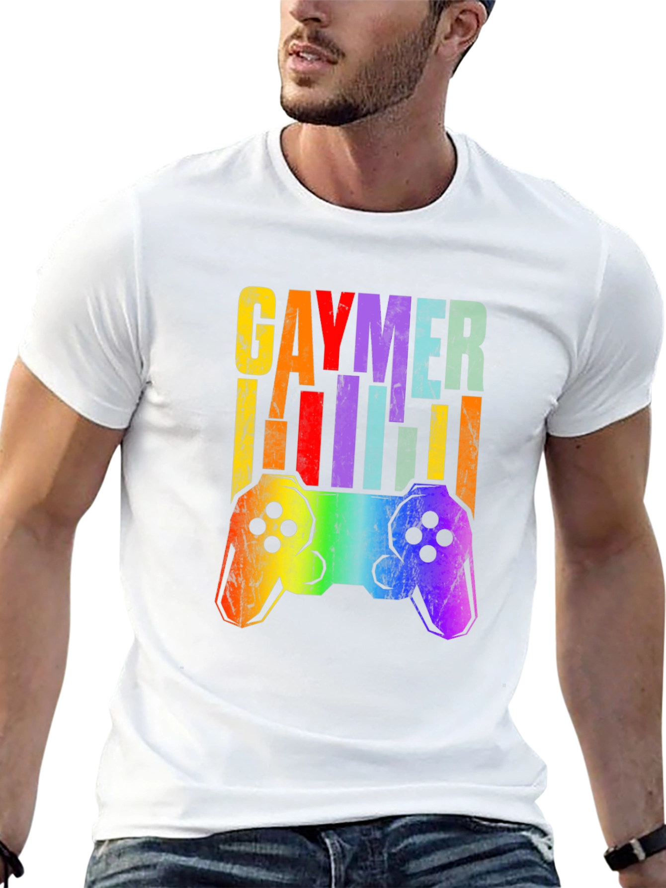 Gaymer T-Shirt Pride LGBT Rainbow Gamer Tee