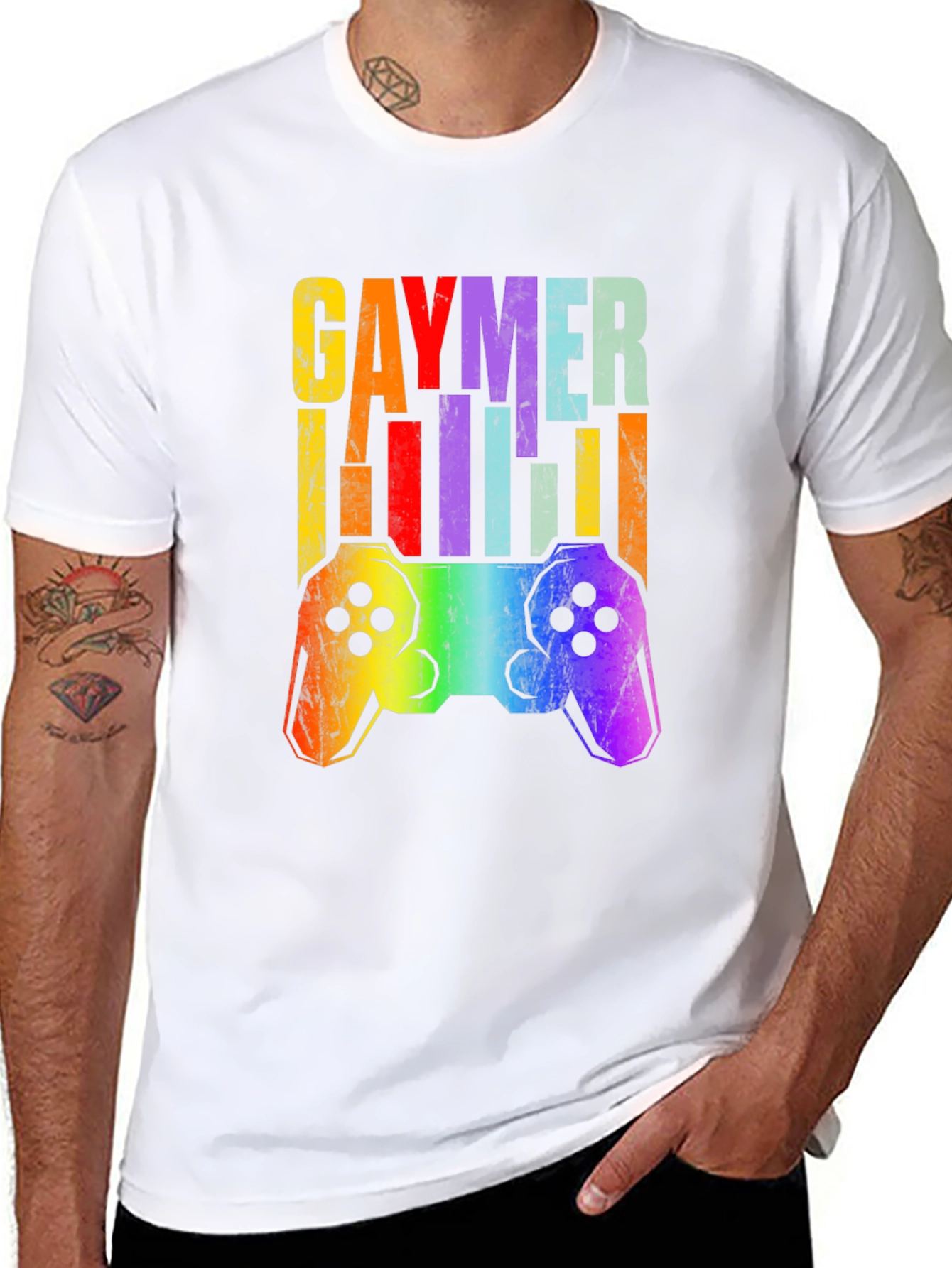 Gaymer T-Shirt Pride LGBT Rainbow Gamer Tee