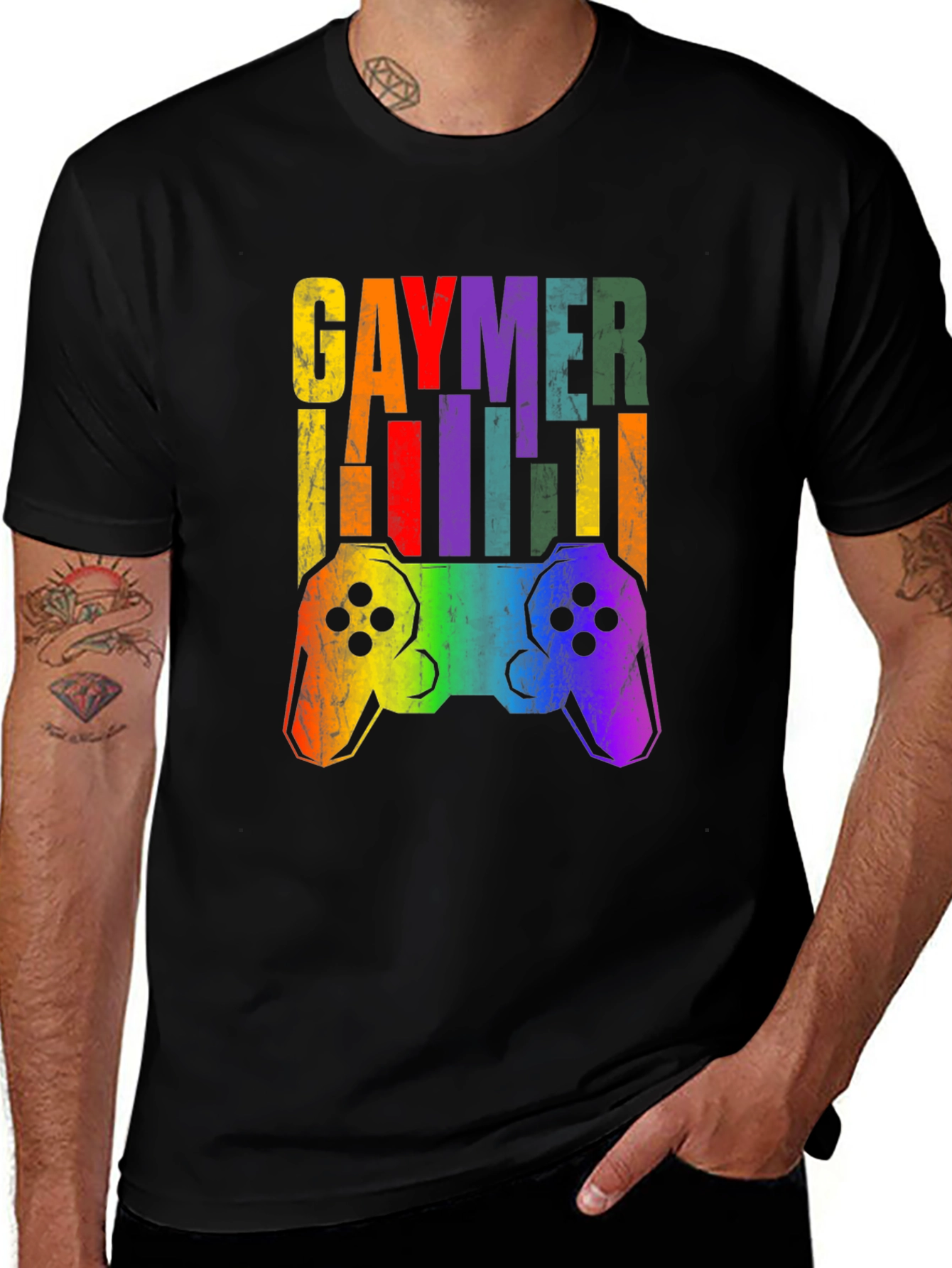 Gaymer T-Shirt Pride LGBT Rainbow Gamer Tee