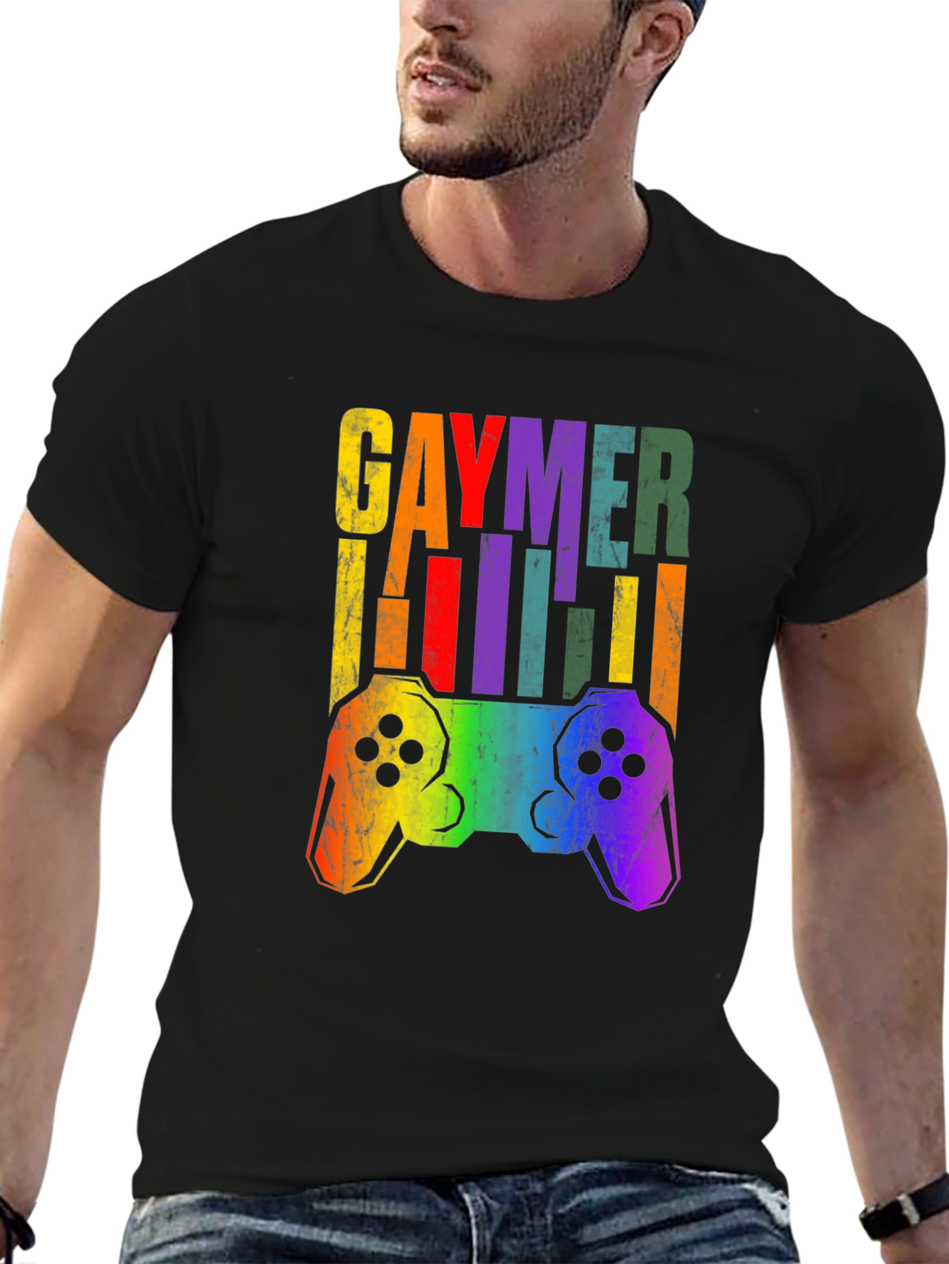 Gaymer T-Shirt Pride LGBT Rainbow Gamer Tee