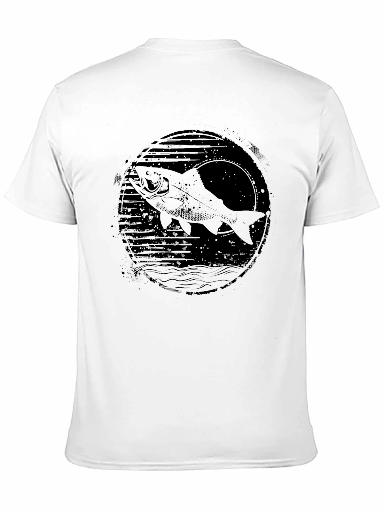 Mens Black Fish Graphic Tee - Fishing Shirt