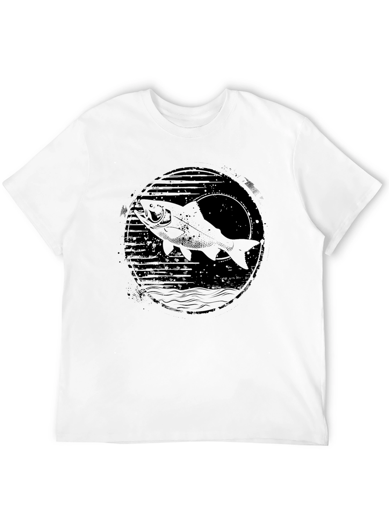 Mens Black Fish Graphic Tee - Fishing Shirt