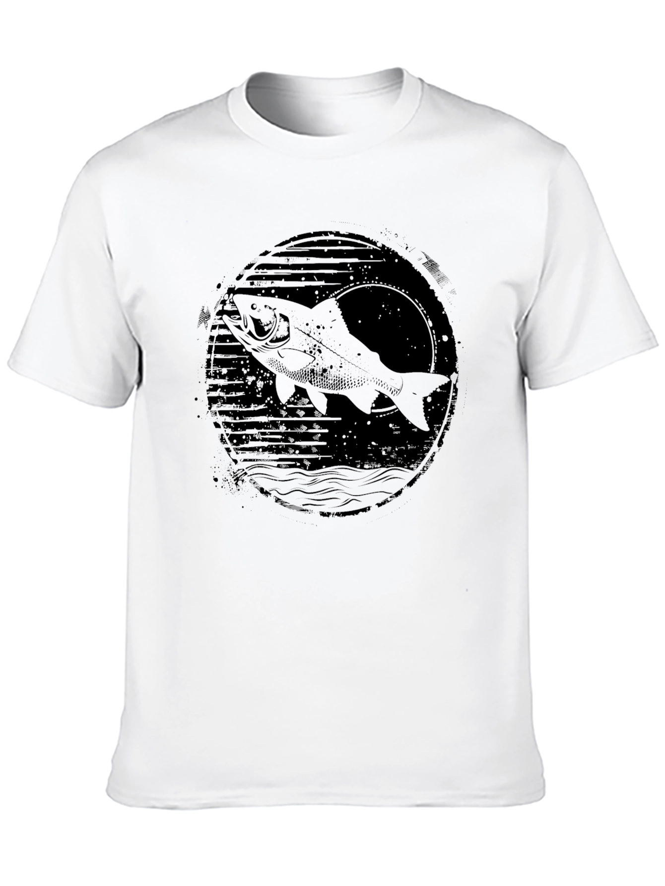 Mens Black Fish Graphic Tee - Fishing Shirt
