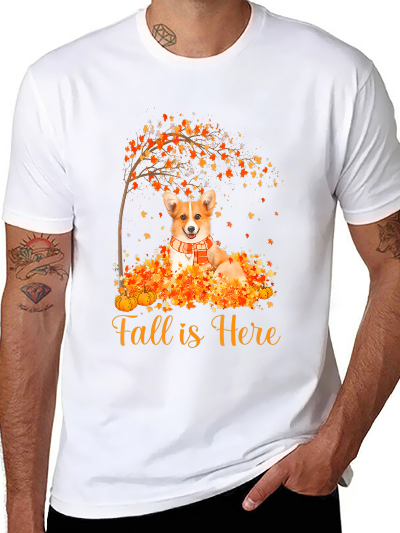 Fall Corgi Graphic Tee