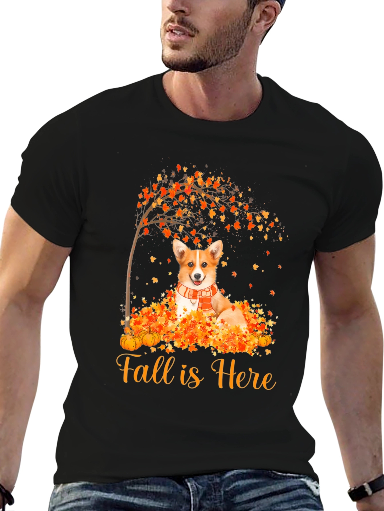 Fall Corgi Graphic Tee