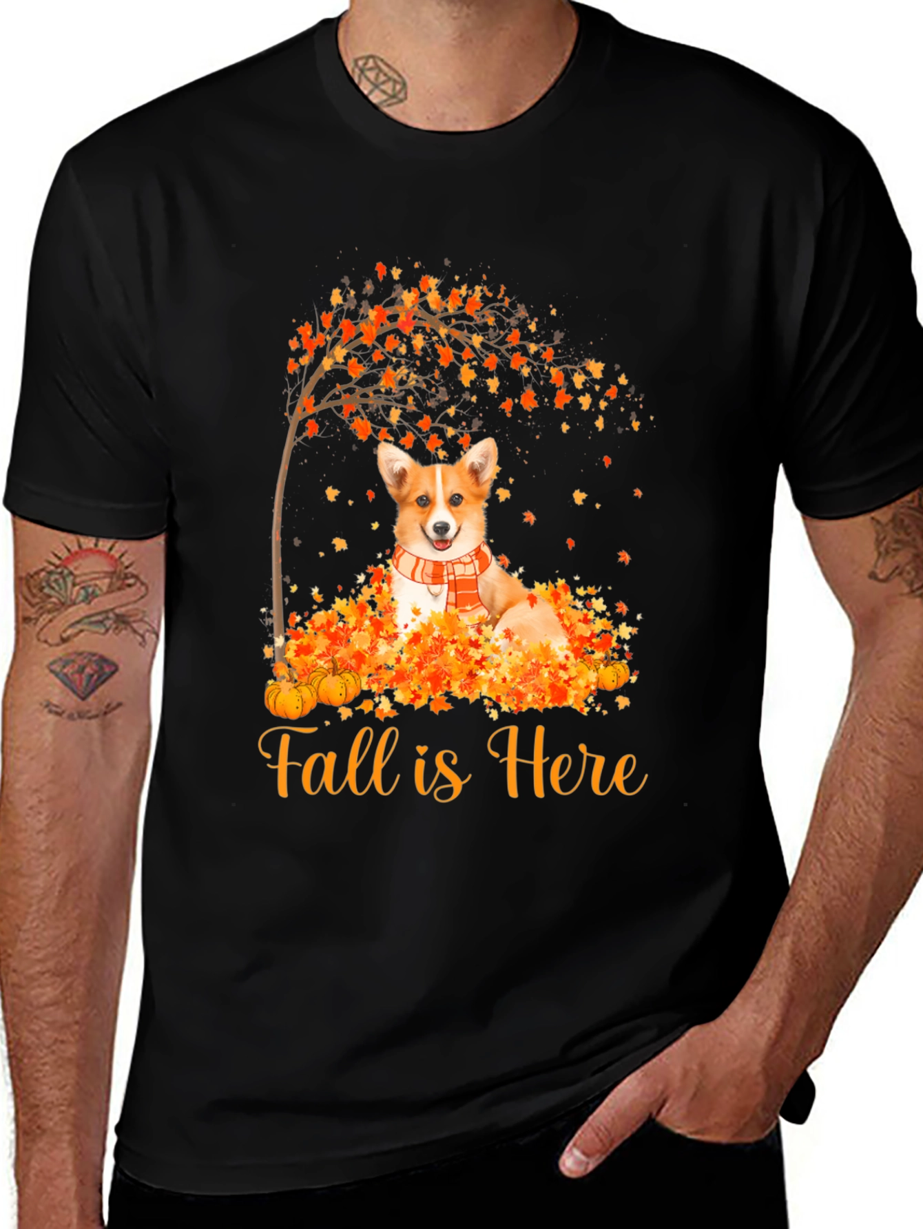 Fall Corgi Graphic Tee