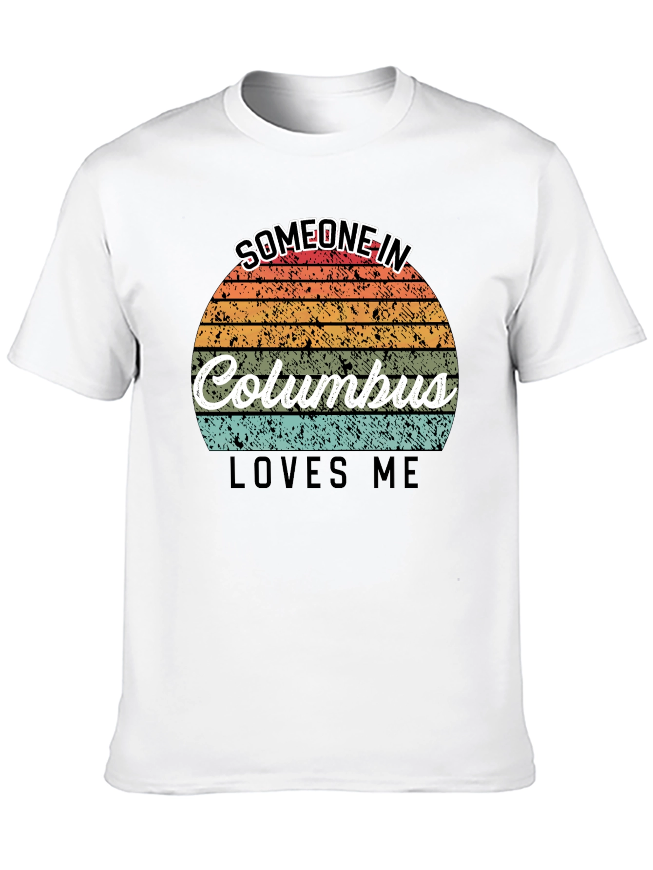 Someone In Columbus Loves Me Black T-Shirt