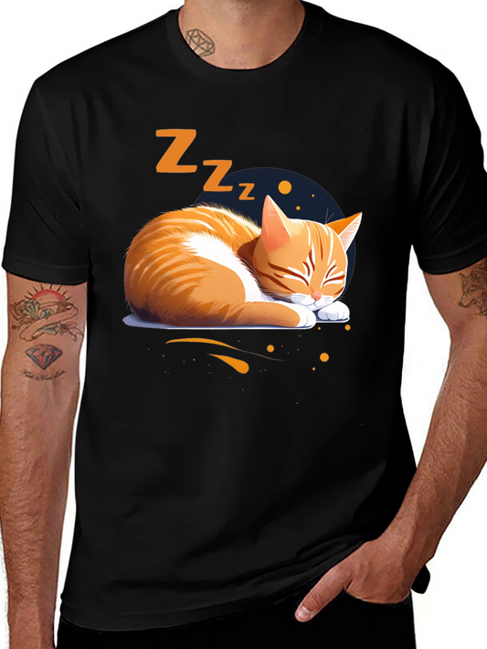 Sleeping Cat Graphic Tee - Comfortable Cotton Shirt