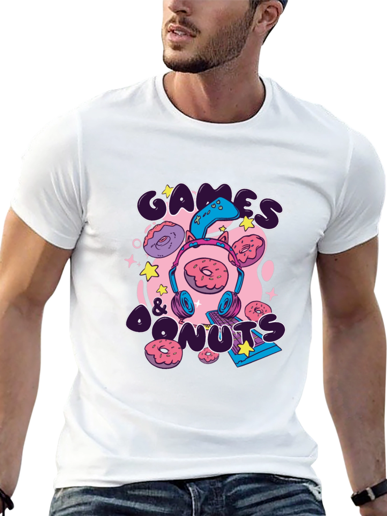 Games & Donuts Graphic Tee - Gamer Style