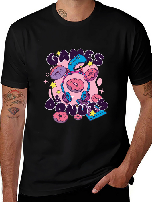 Games & Donuts Graphic Tee - Gamer Style