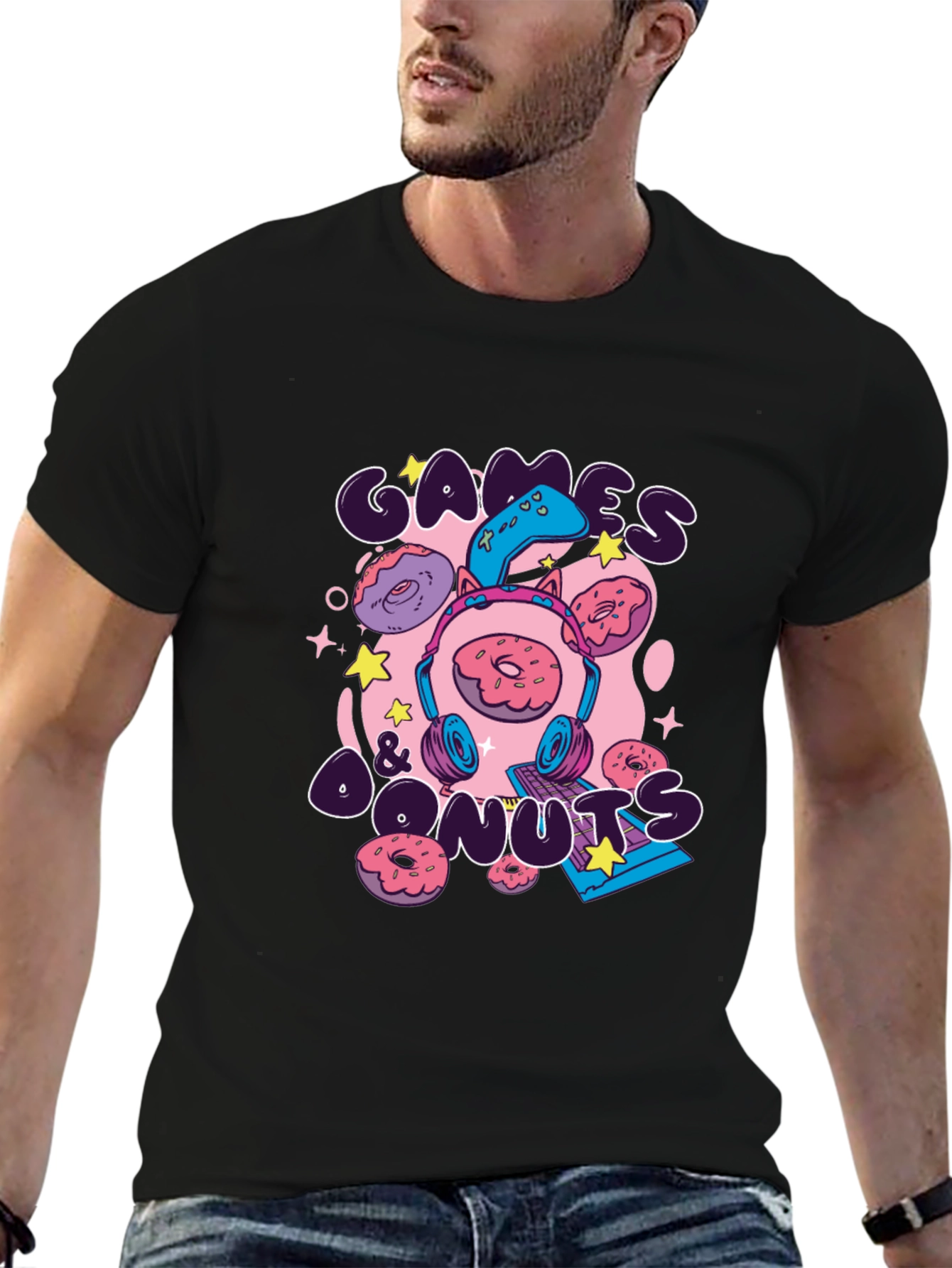 Games & Donuts Graphic Tee - Gamer Style
