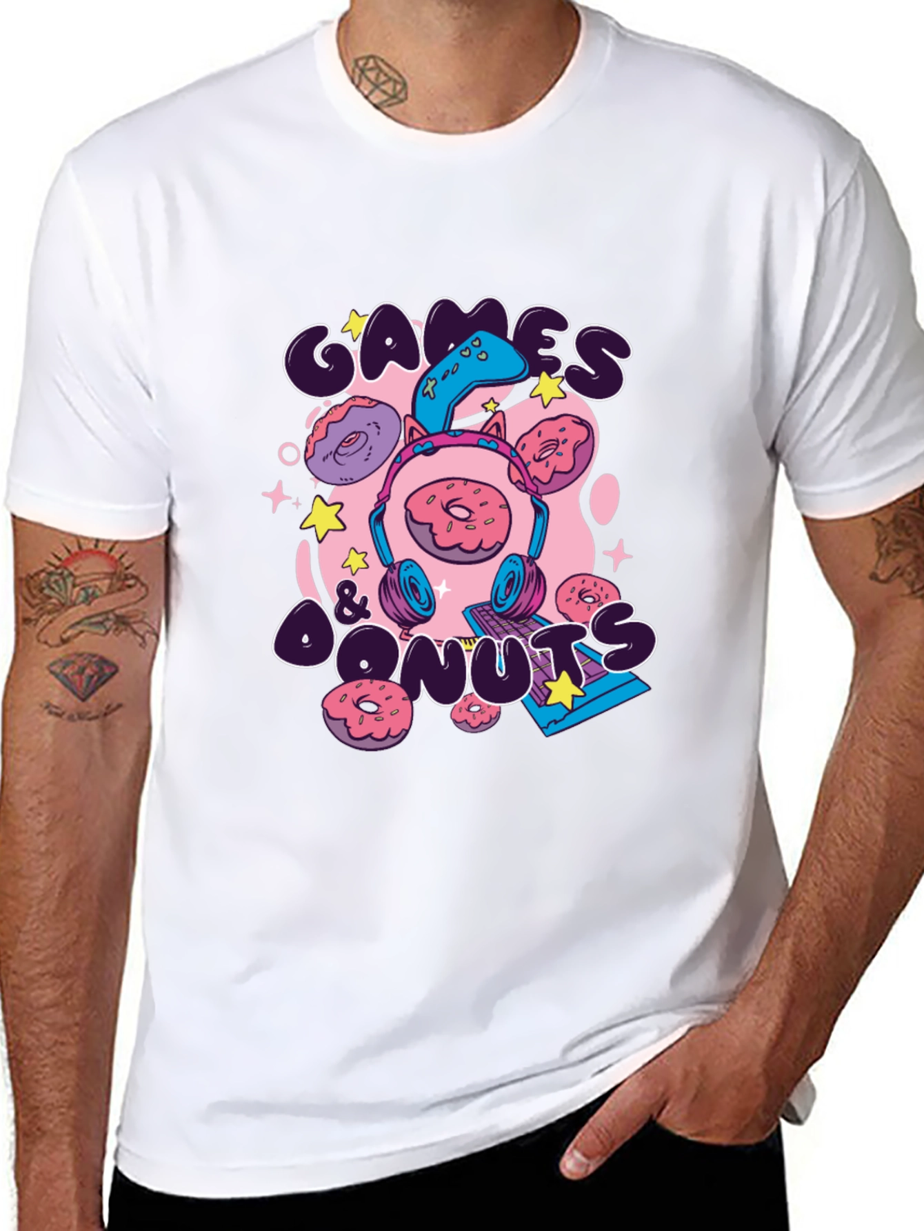 Games & Donuts Graphic Tee - Gamer Style