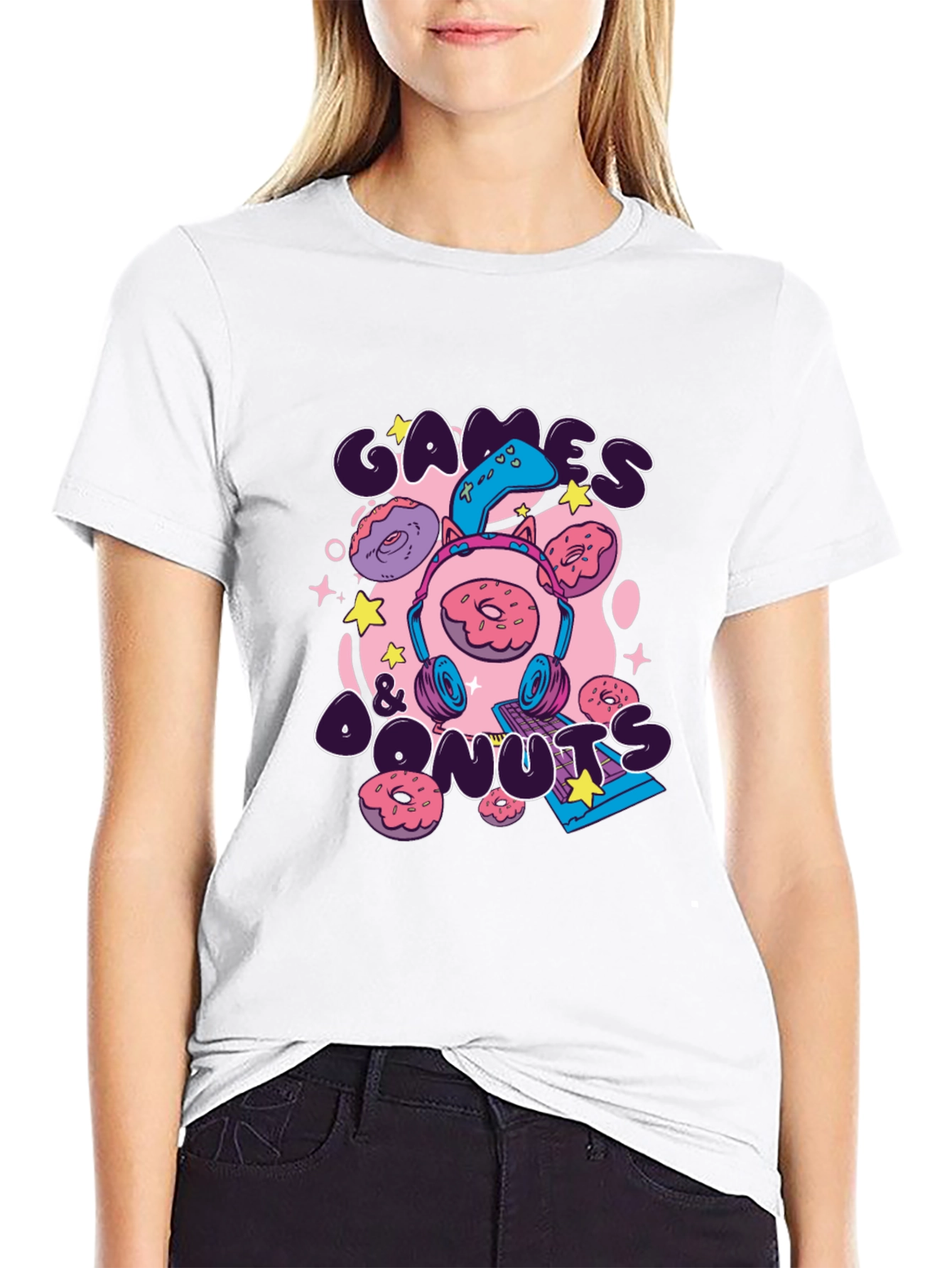 Games & Donuts Graphic Tee - Gamer Style