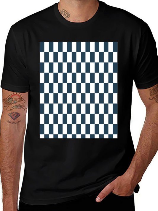 Checkered Pattern Tee - Classic Style
