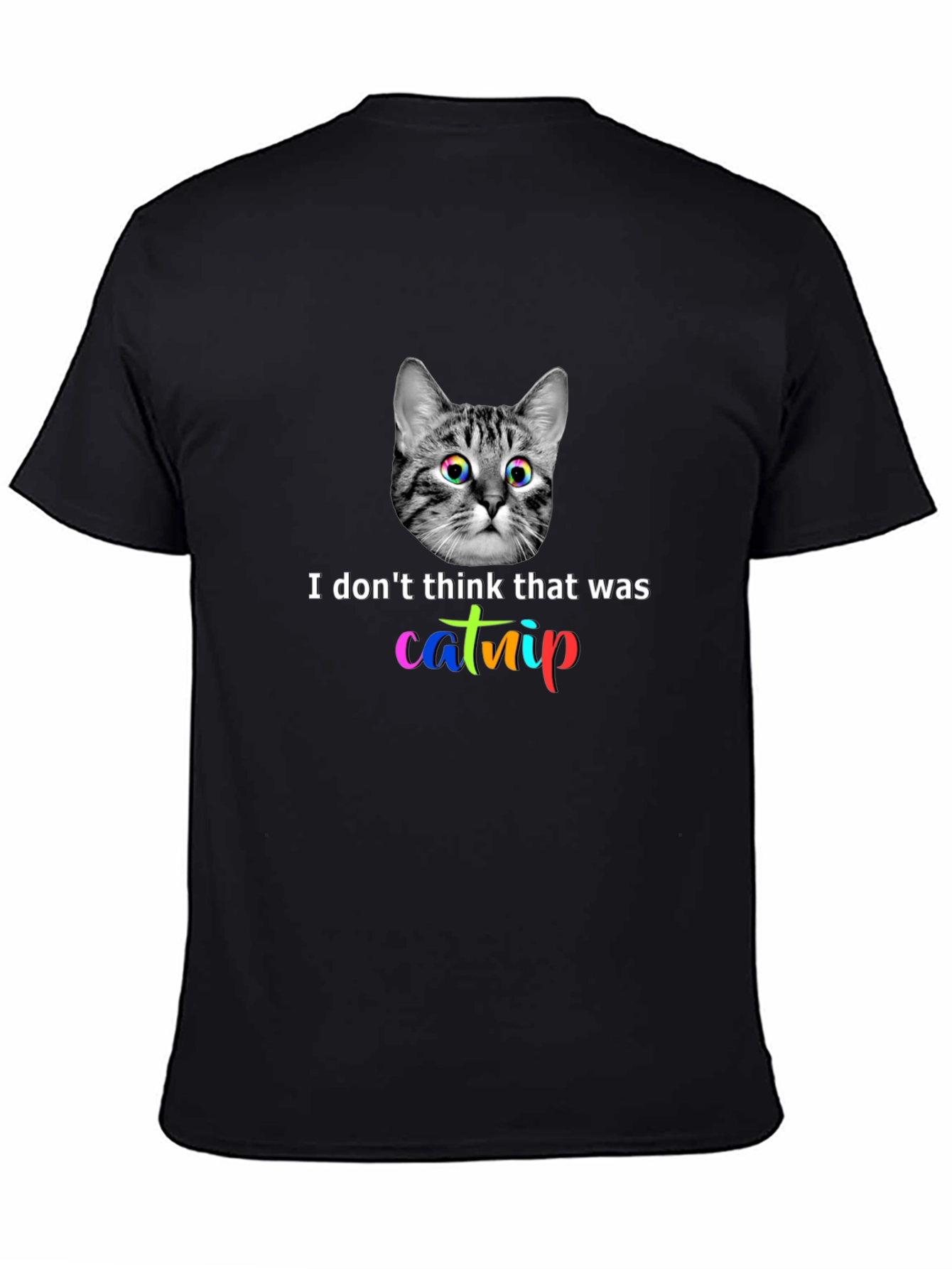 Catnip Cat Graphic T-Shirt - Unisex Black Tee