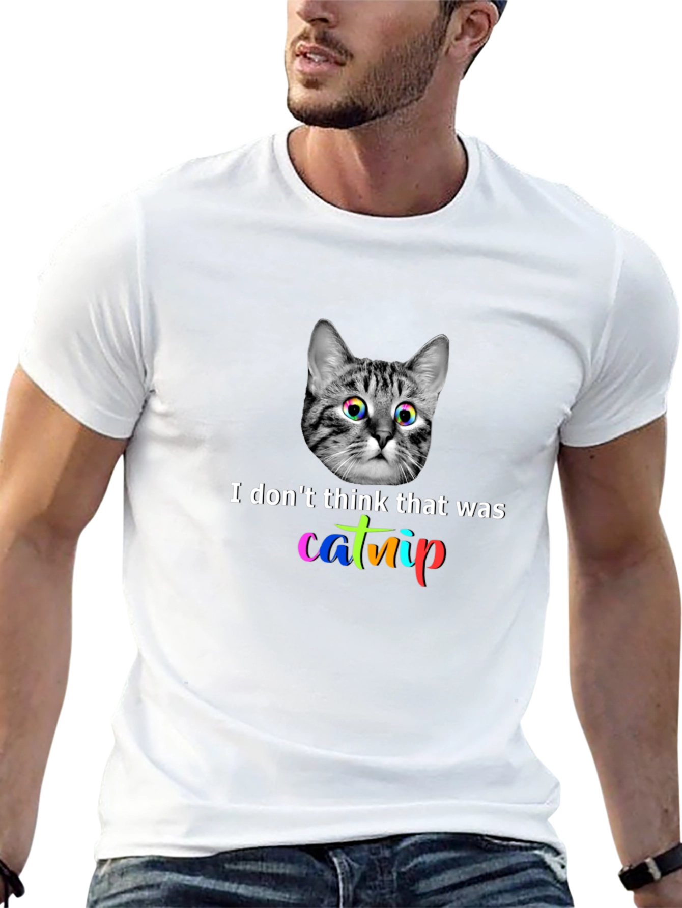 Catnip Cat Graphic T-Shirt - Unisex Black Tee