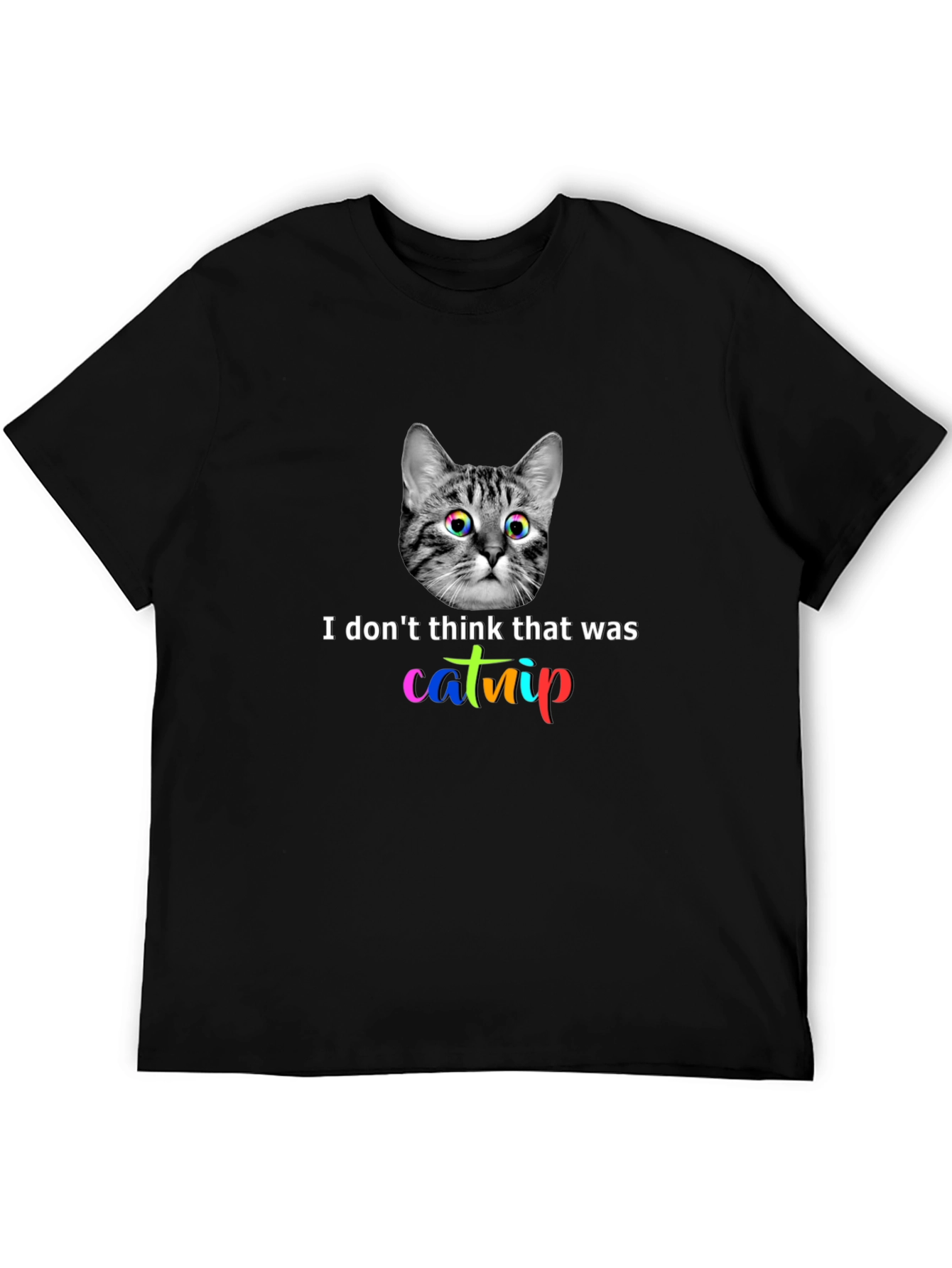 Catnip Cat Graphic T-Shirt - Unisex Black Tee