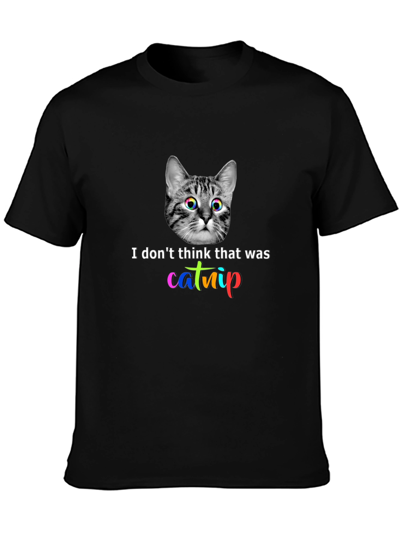 Catnip Cat Graphic T-Shirt - Unisex Black Tee