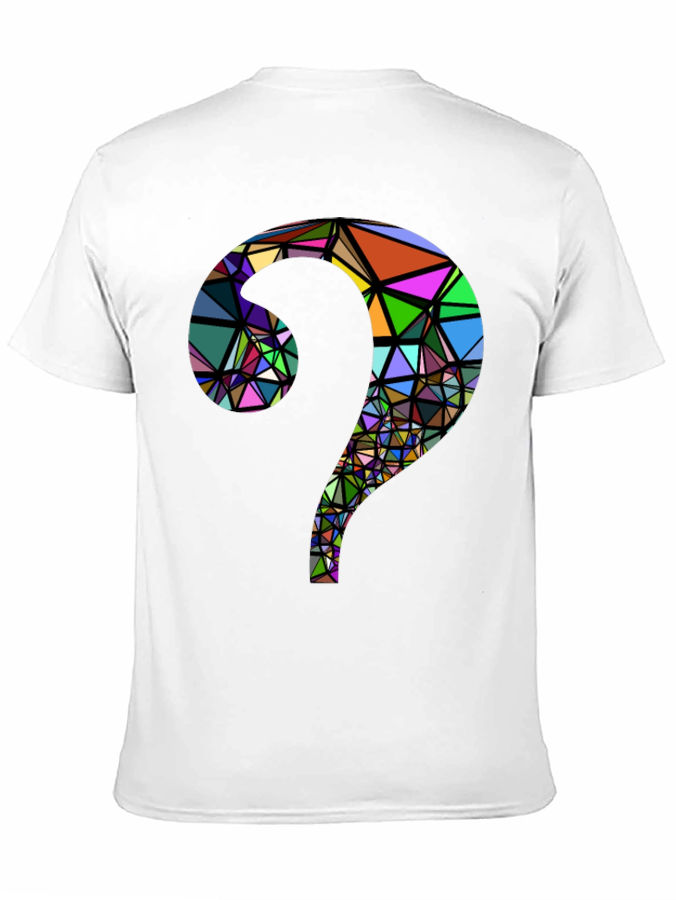 Abstract Geometric Question Mark Black T-Shirt