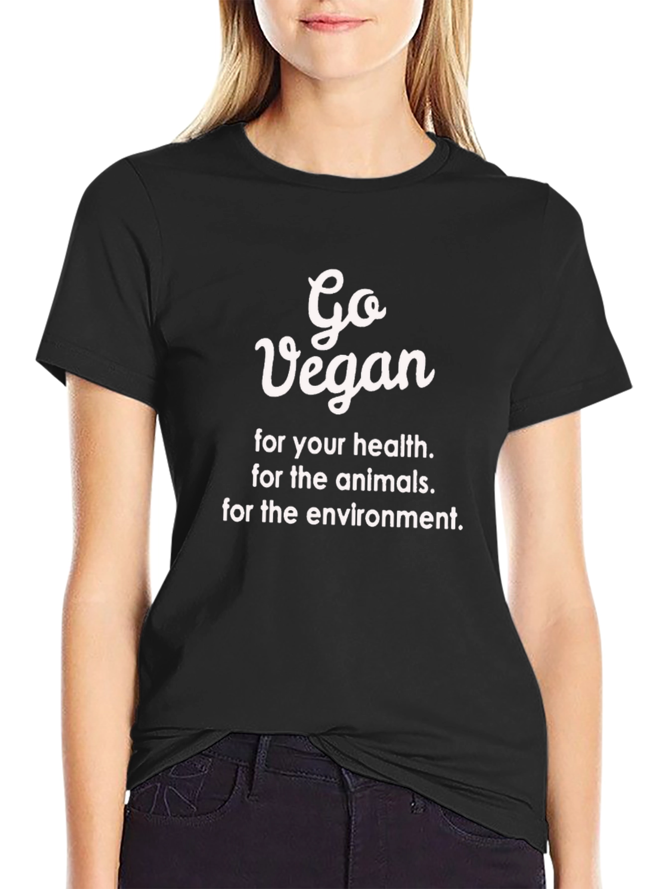 Go Vegan T-Shirt - Health Animals Environment!