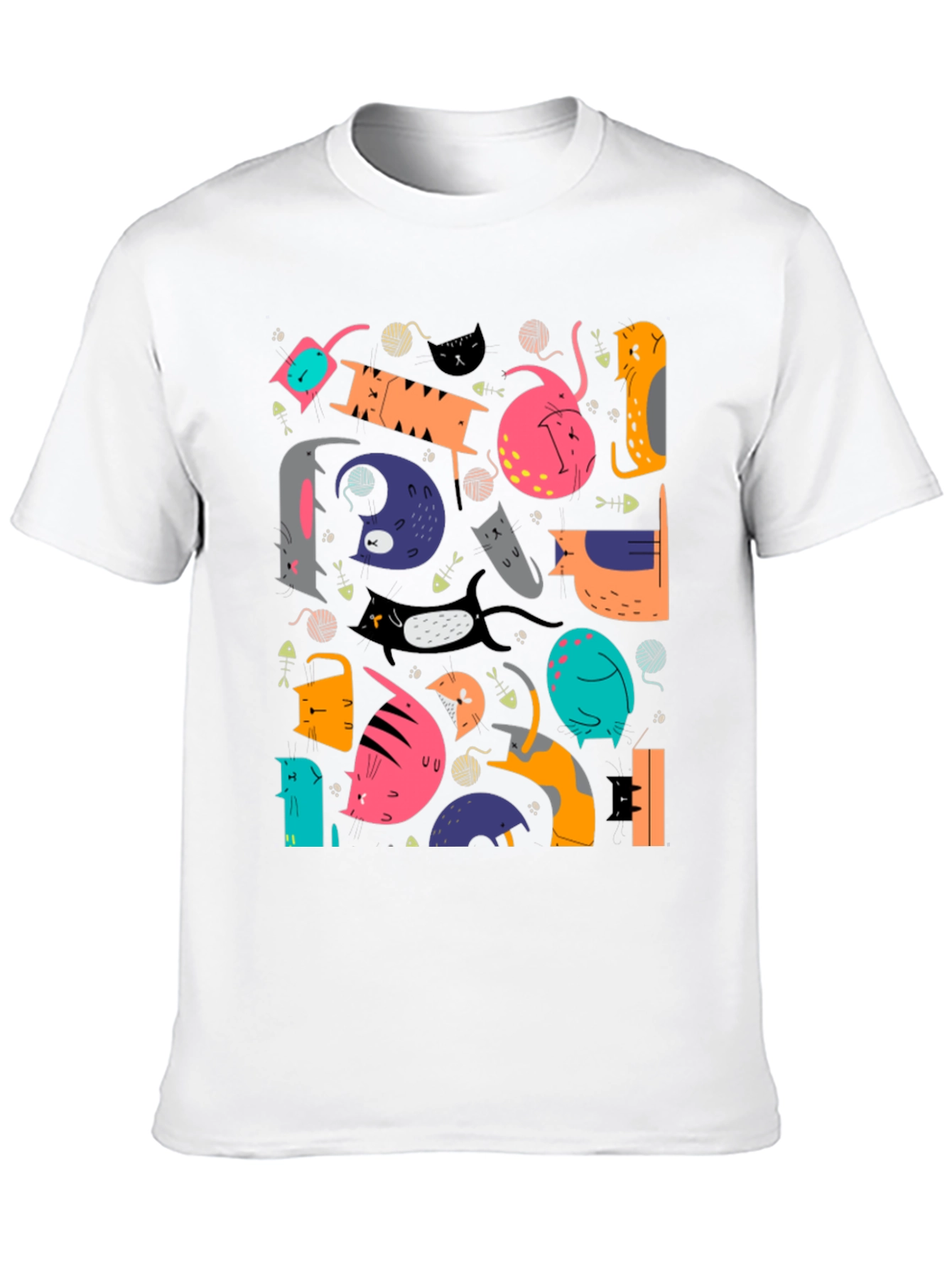 Funky Cats Graphic T-Shirt - Black