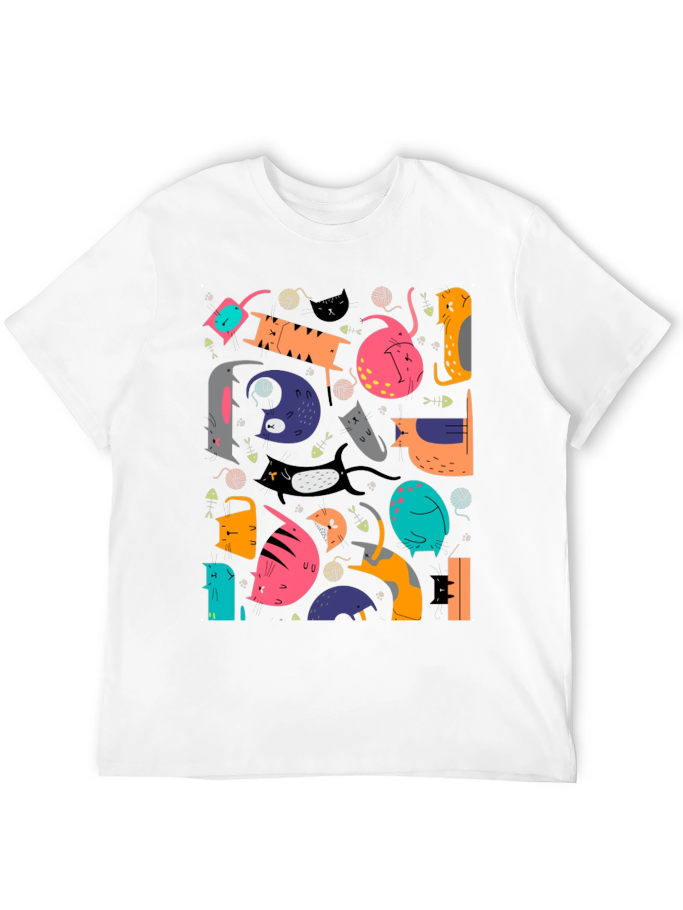 Funky Cats Graphic T-Shirt - Black