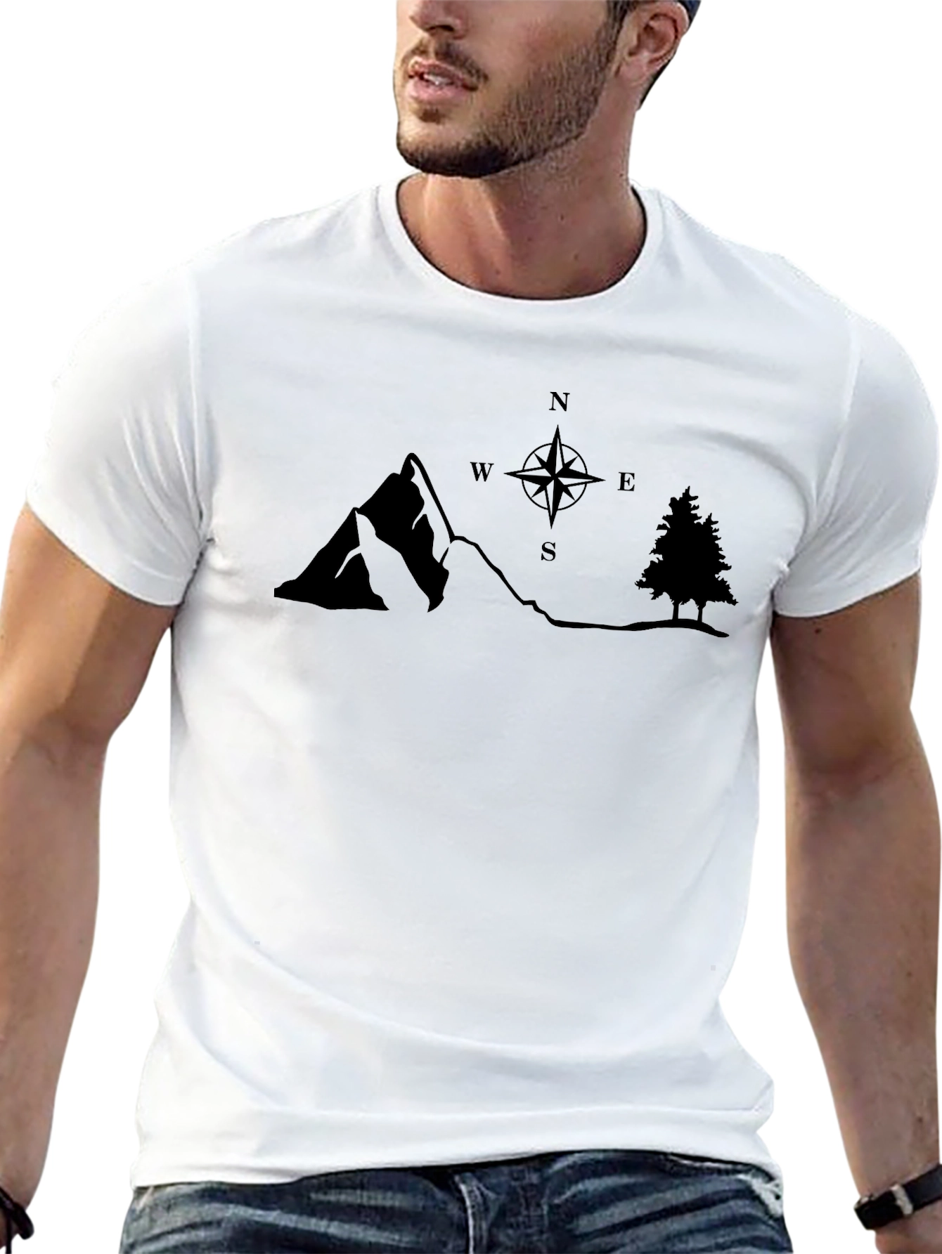 Mountain Compass Graphic Tee - Black