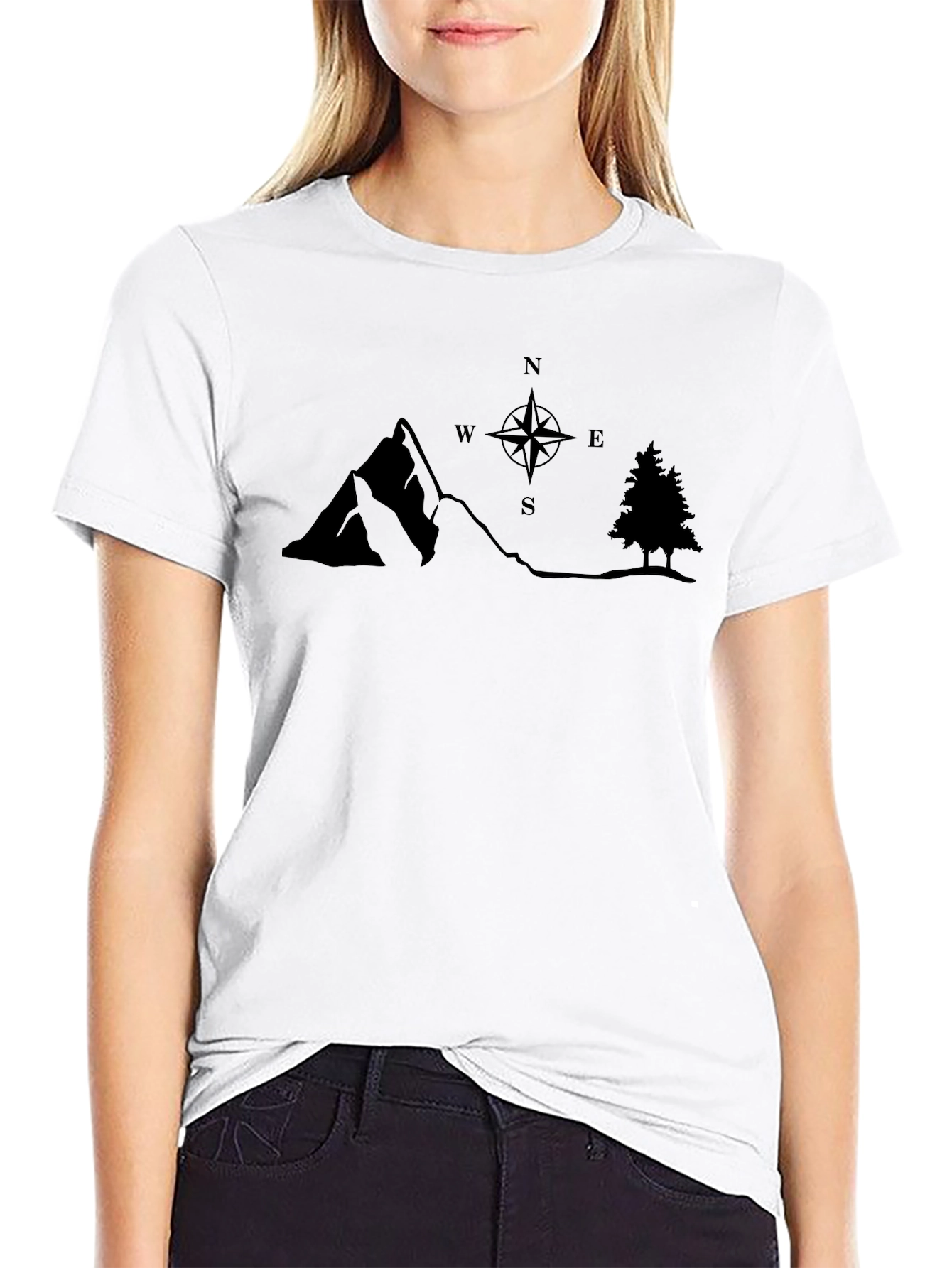 Mountain Compass Graphic Tee - Black
