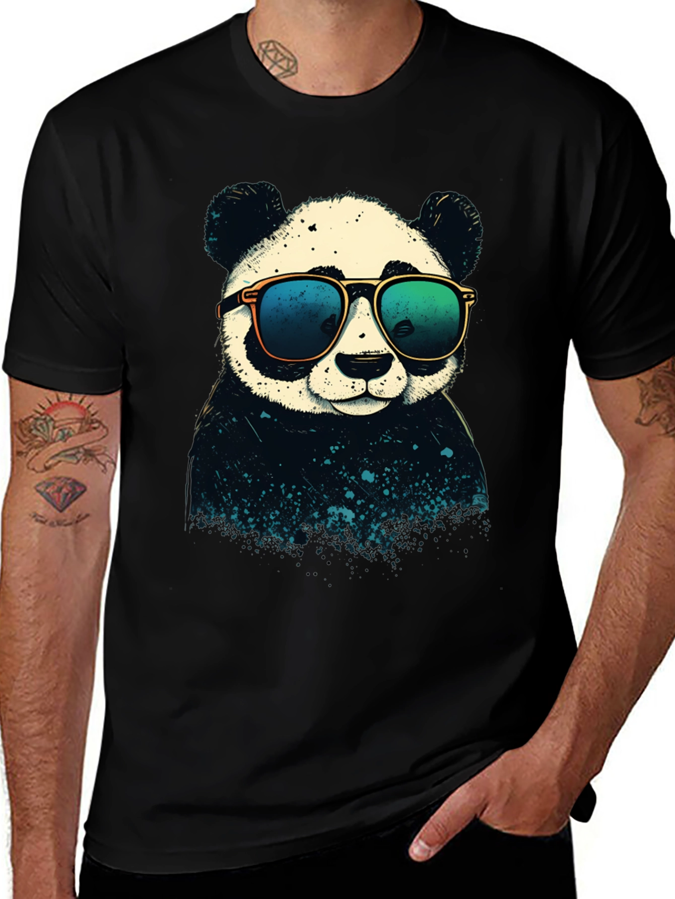 Cool Panda Graphic T-Shirt - Black